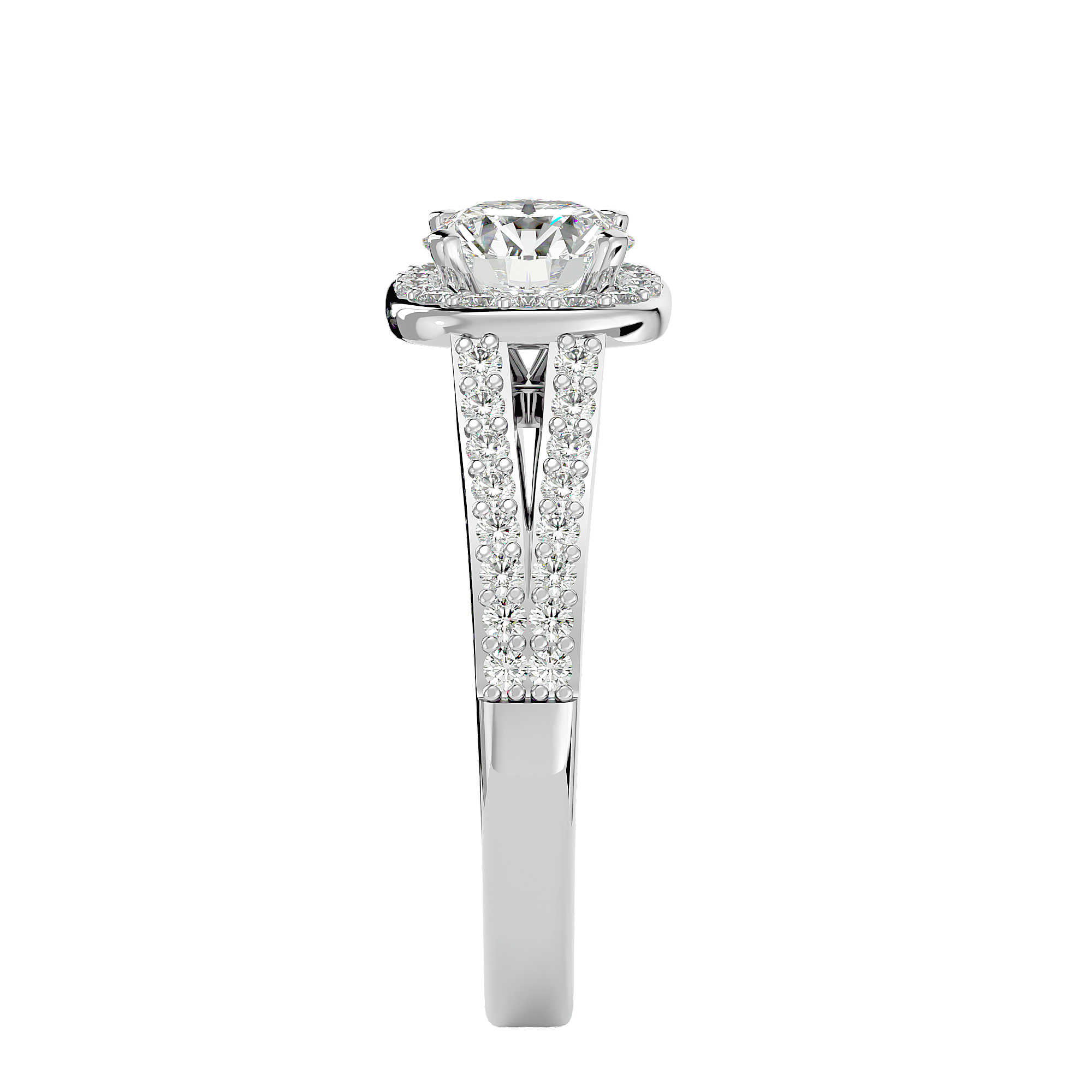 1 3/8 ctw Round Lab Grown Diamond Halo Engagement Ring