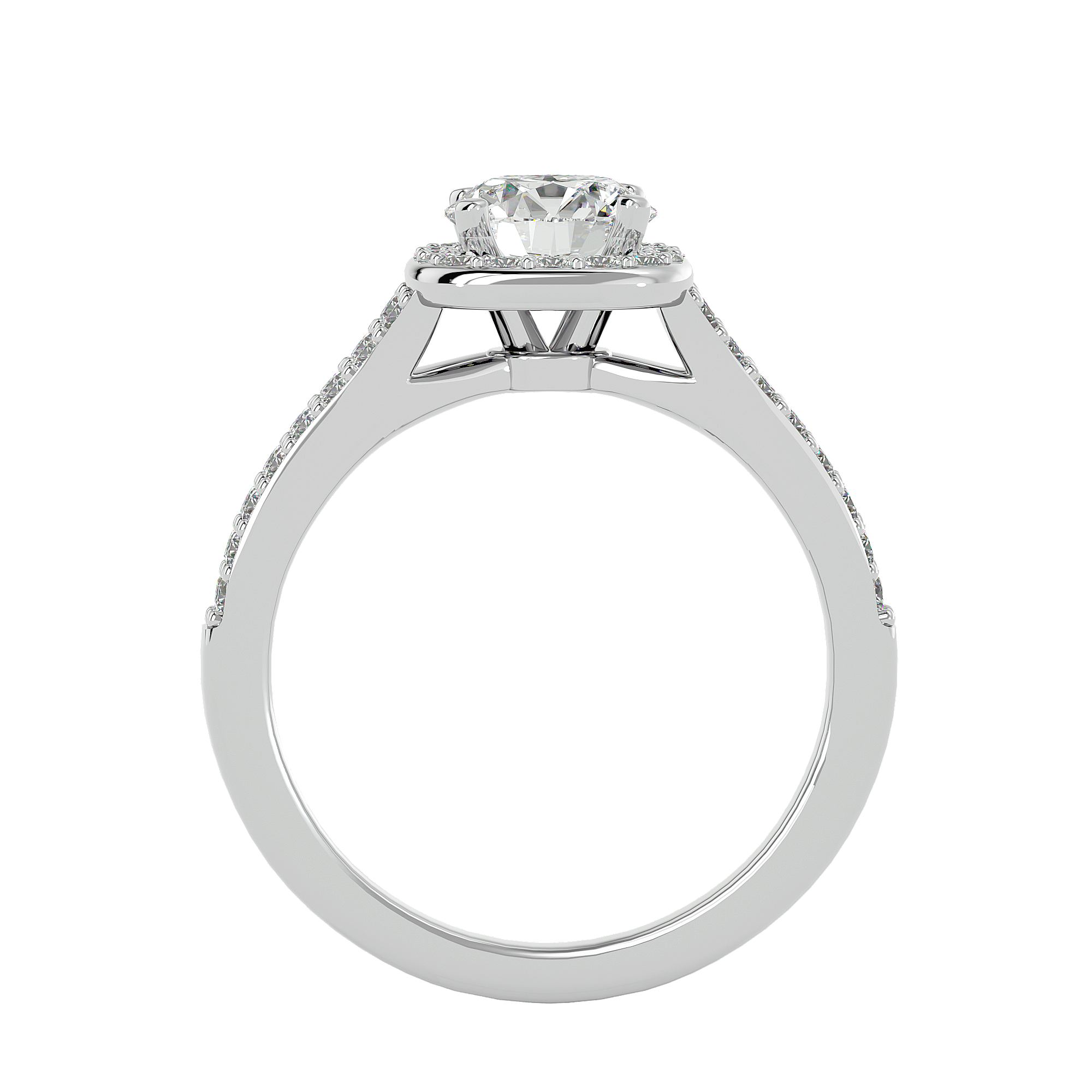 1 3/8 ctw Round Lab Grown Diamond Halo Engagement Ring