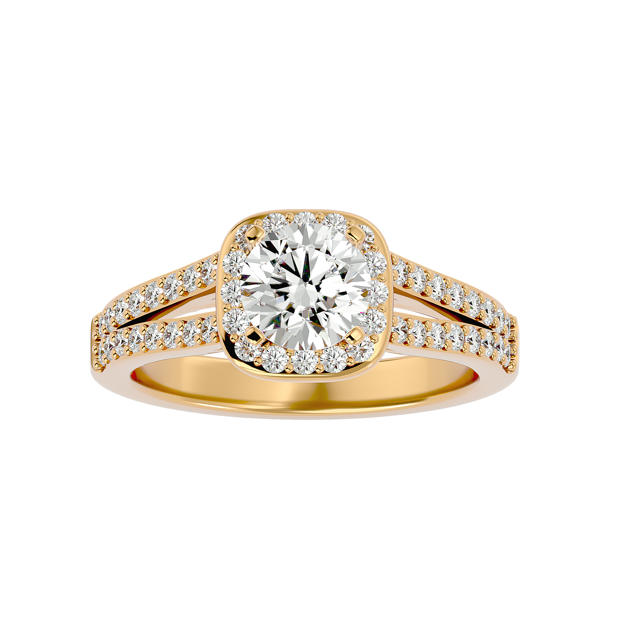 1 3/8 ctw Round Lab Grown Diamond Halo Engagement Ring