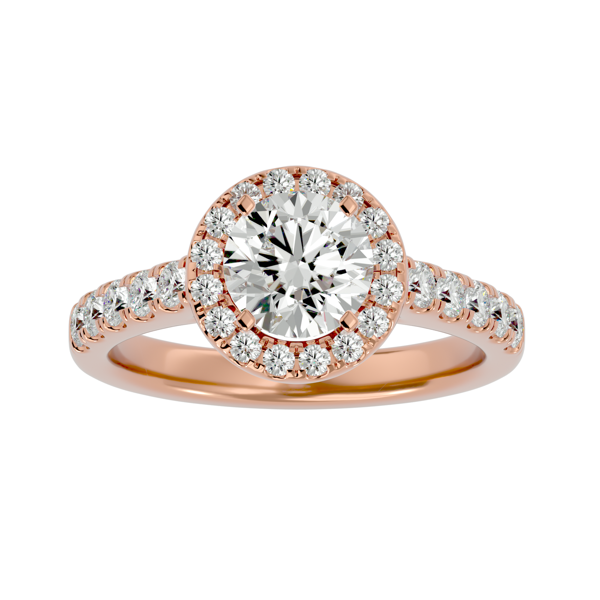 2 ctw Round Lab Grown Diamond Halo Engagement Ring