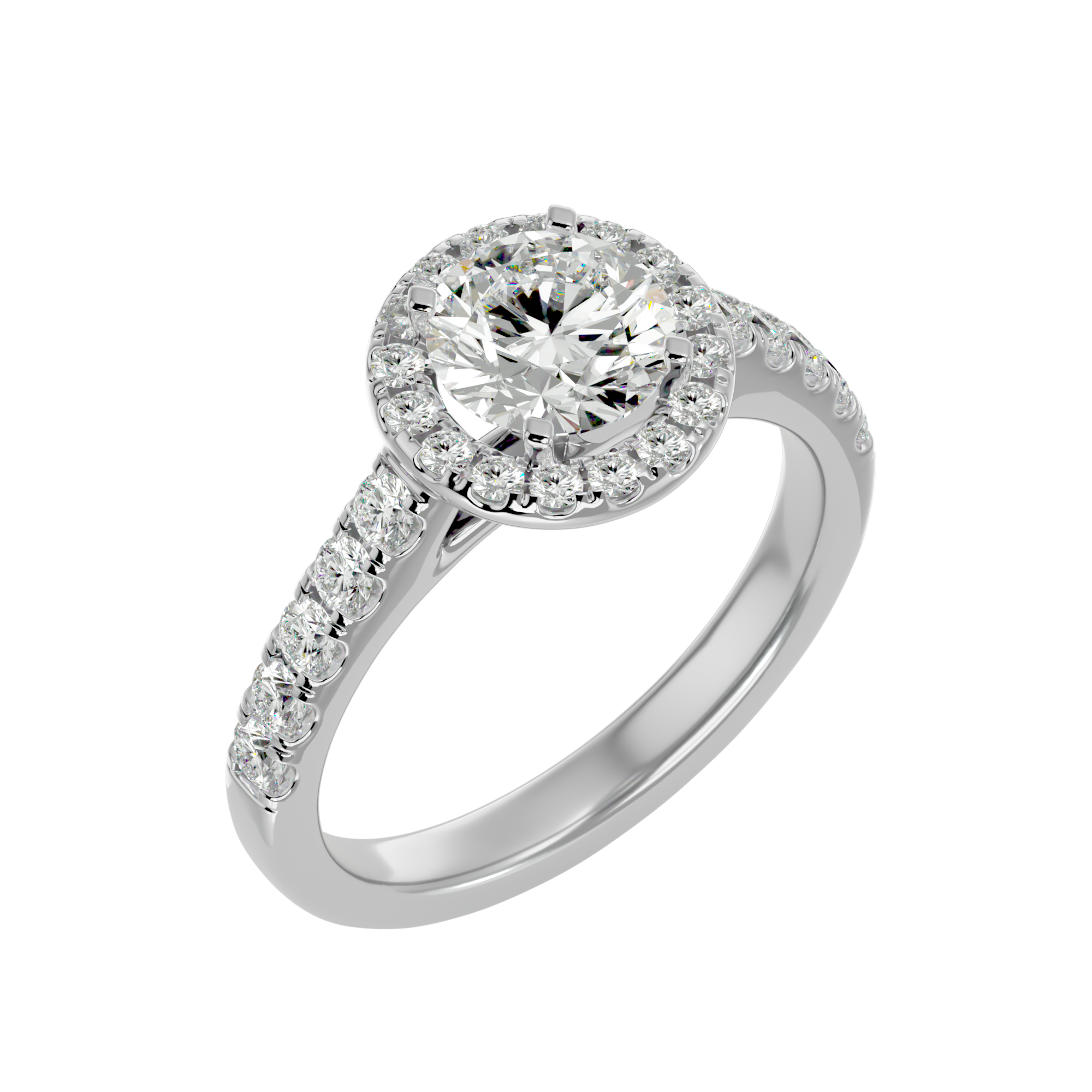 2 ctw Round Lab Grown Diamond Halo Engagement Ring