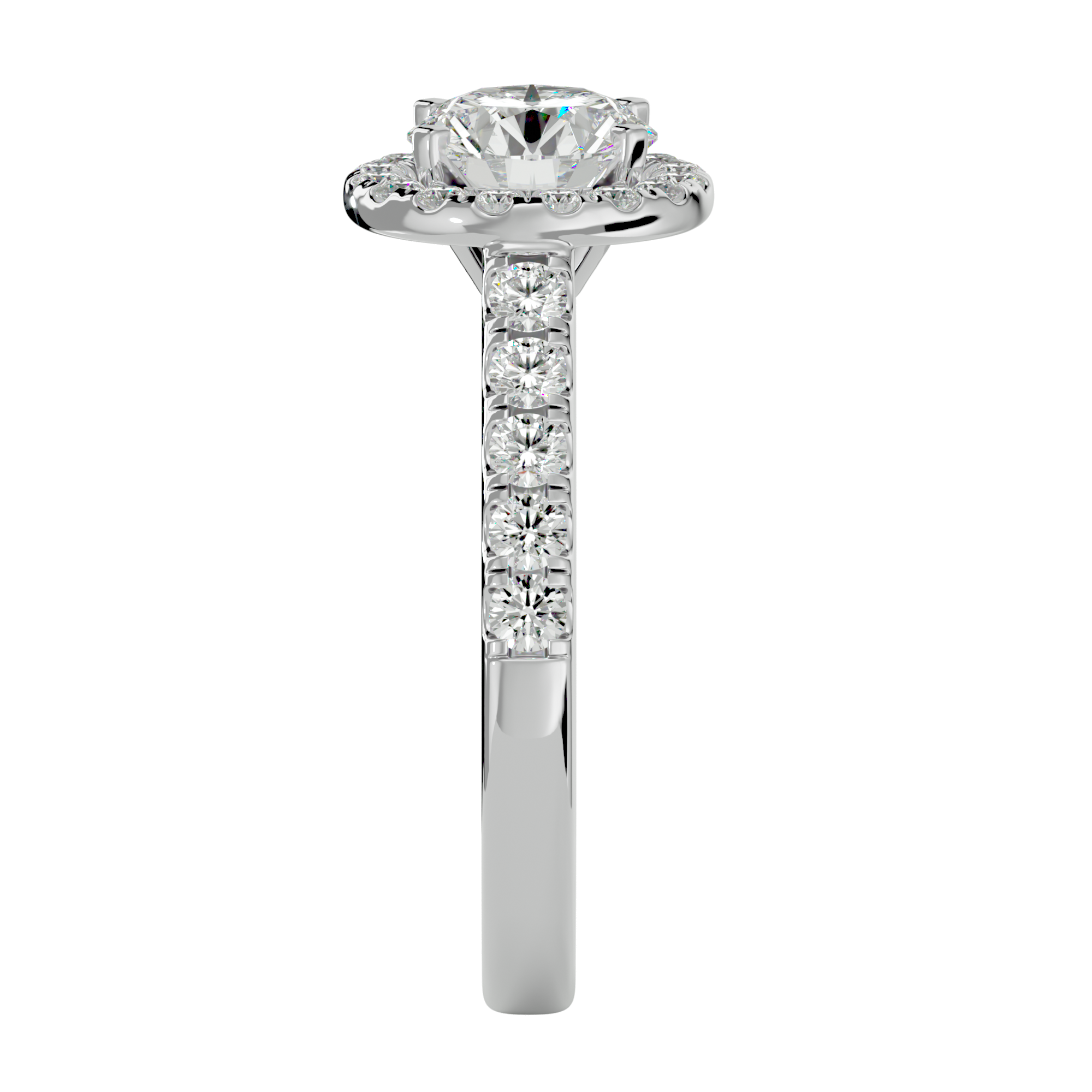 2 ctw Round Lab Grown Diamond Halo Engagement Ring