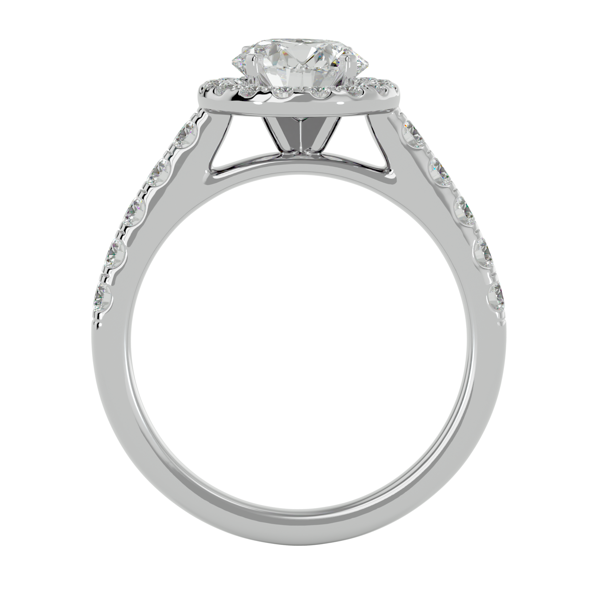 2 ctw Round Lab Grown Diamond Halo Engagement Ring