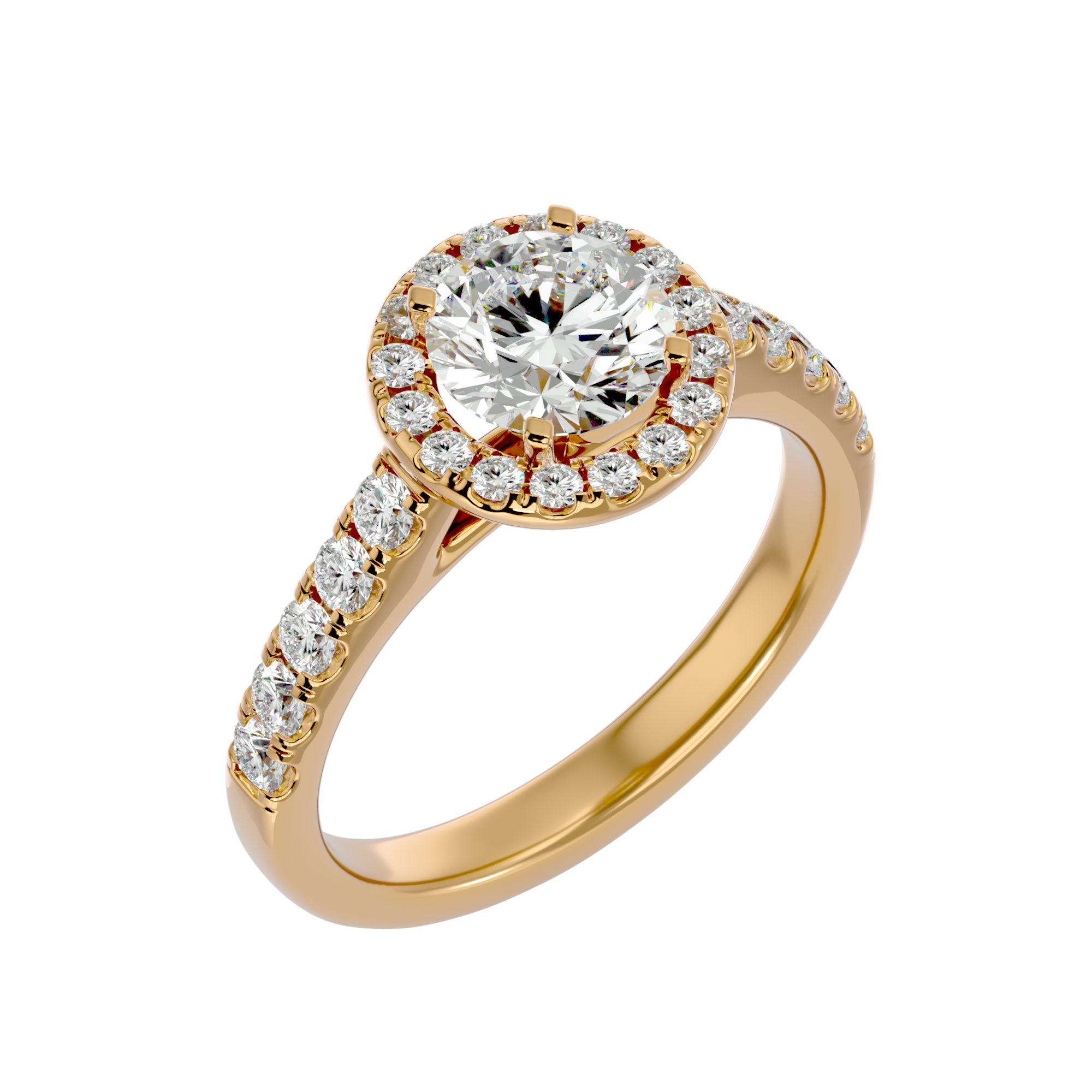 2 ctw Round Lab Grown Diamond Halo Engagement Ring