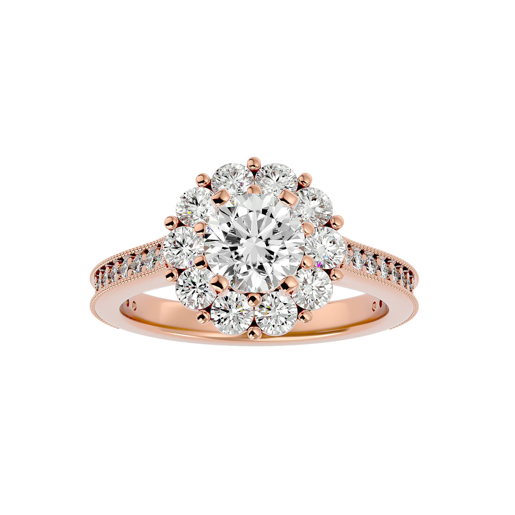 2 5/8 ctw Round Lab Grown Diamond Halo Engagement Ring
