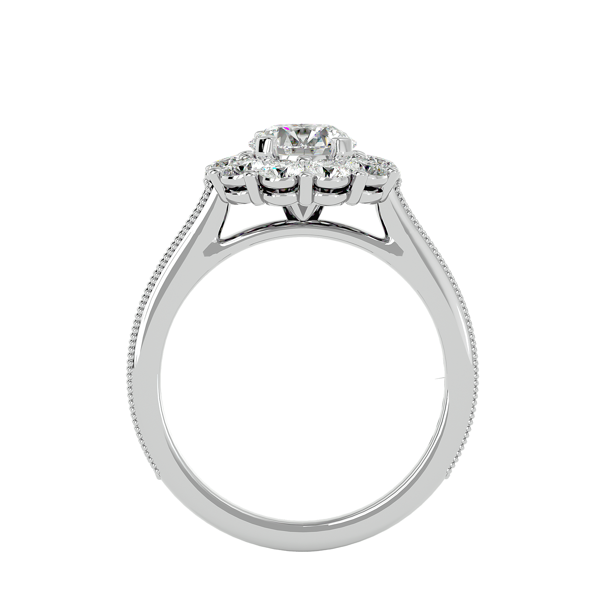 2 5/8 ctw Round Lab Grown Diamond Halo Engagement Ring