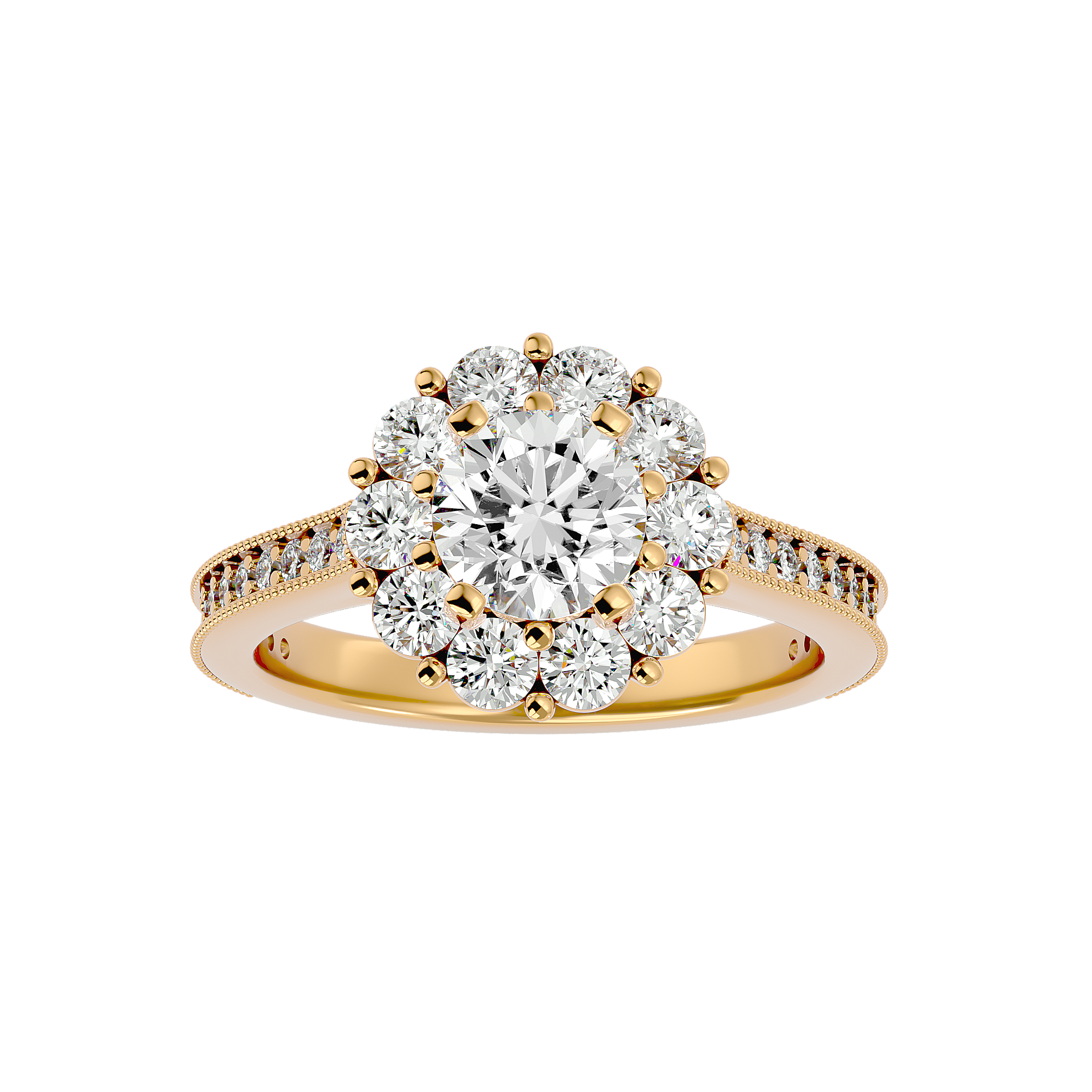 2 5/8 ctw Round Lab Grown Diamond Halo Engagement Ring