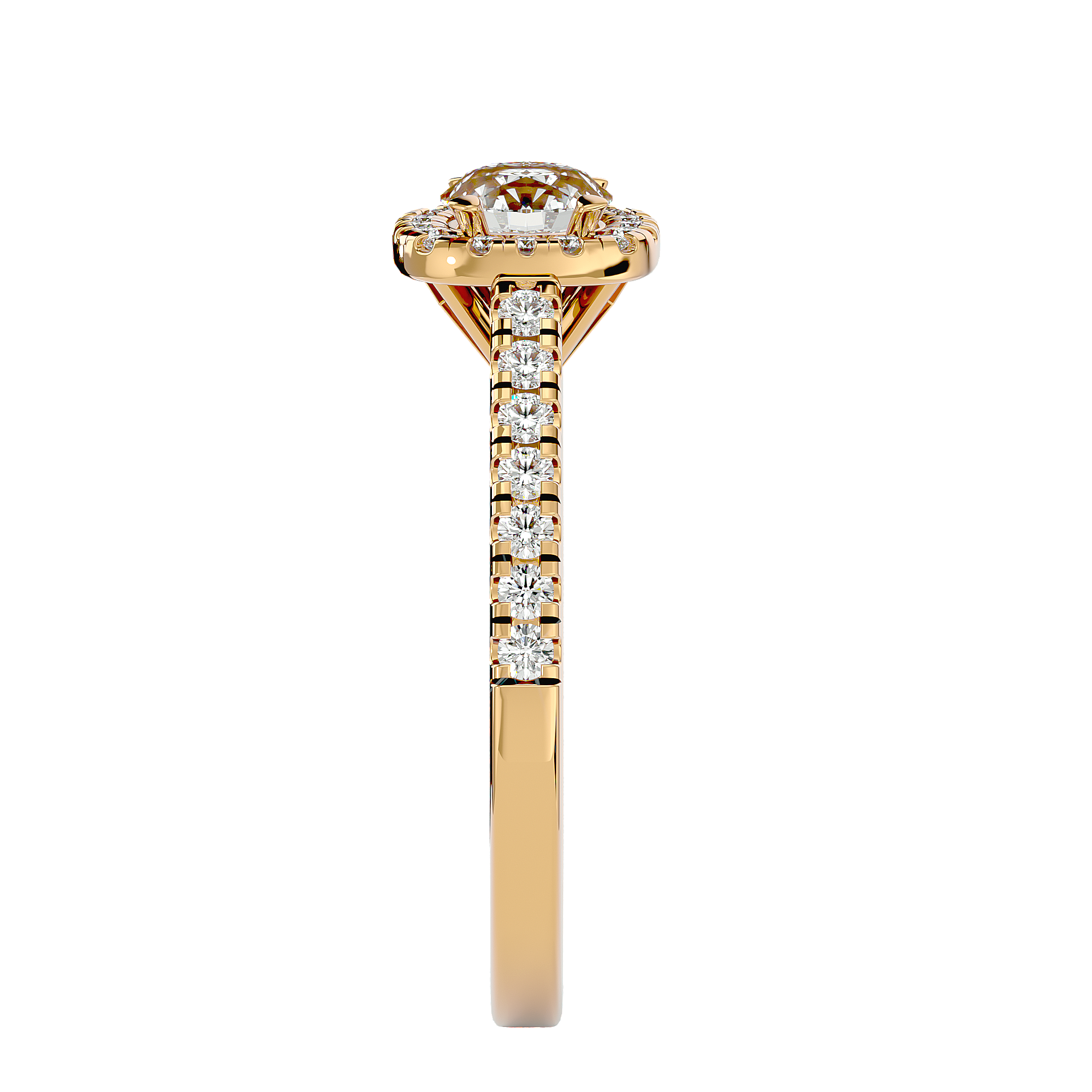 1 ctw Round Lab Grown Diamond Halo Engagement Ring