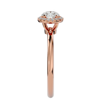 1/2 ctw Oval Lab Grown Diamond Halo Engagement Ring