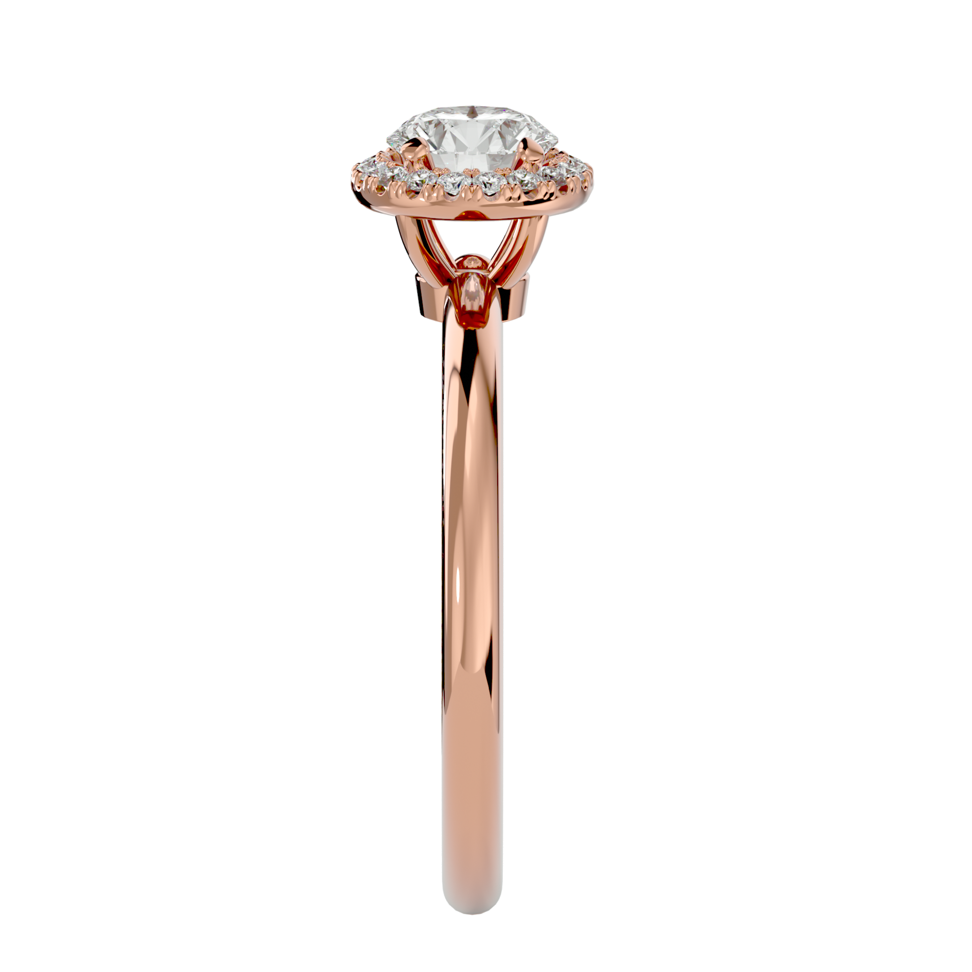 1/2 ctw Oval Lab Grown Diamond Halo Engagement Ring