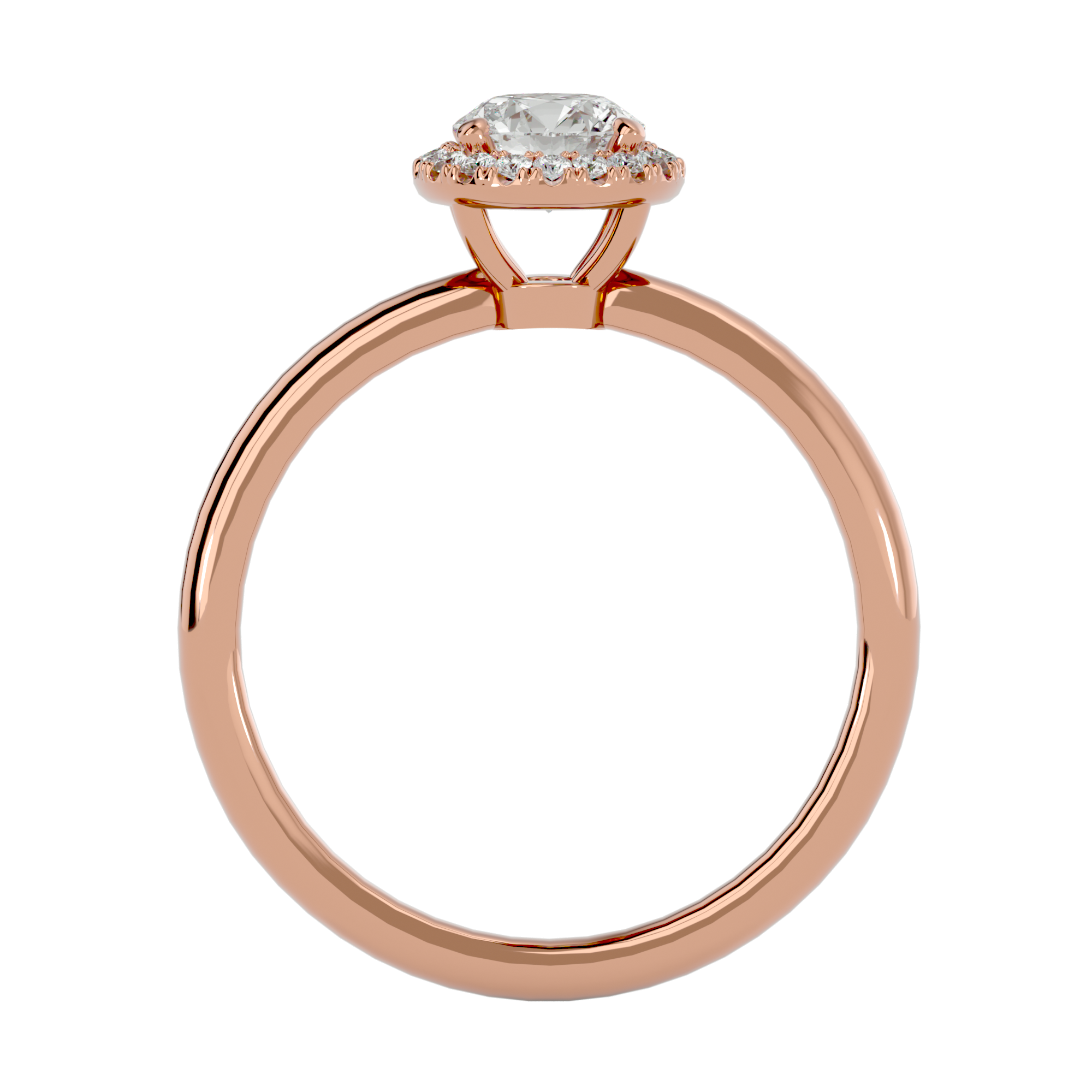 1/2 ctw Oval Lab Grown Diamond Halo Engagement Ring