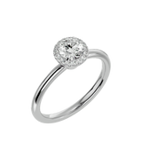 1/2 ctw Oval Lab Grown Diamond Halo Engagement Ring