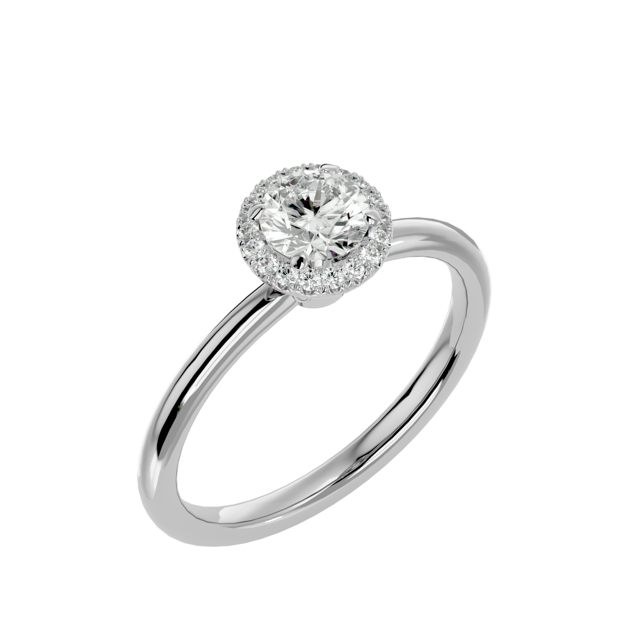 1/2 ctw Oval Lab Grown Diamond Halo Engagement Ring