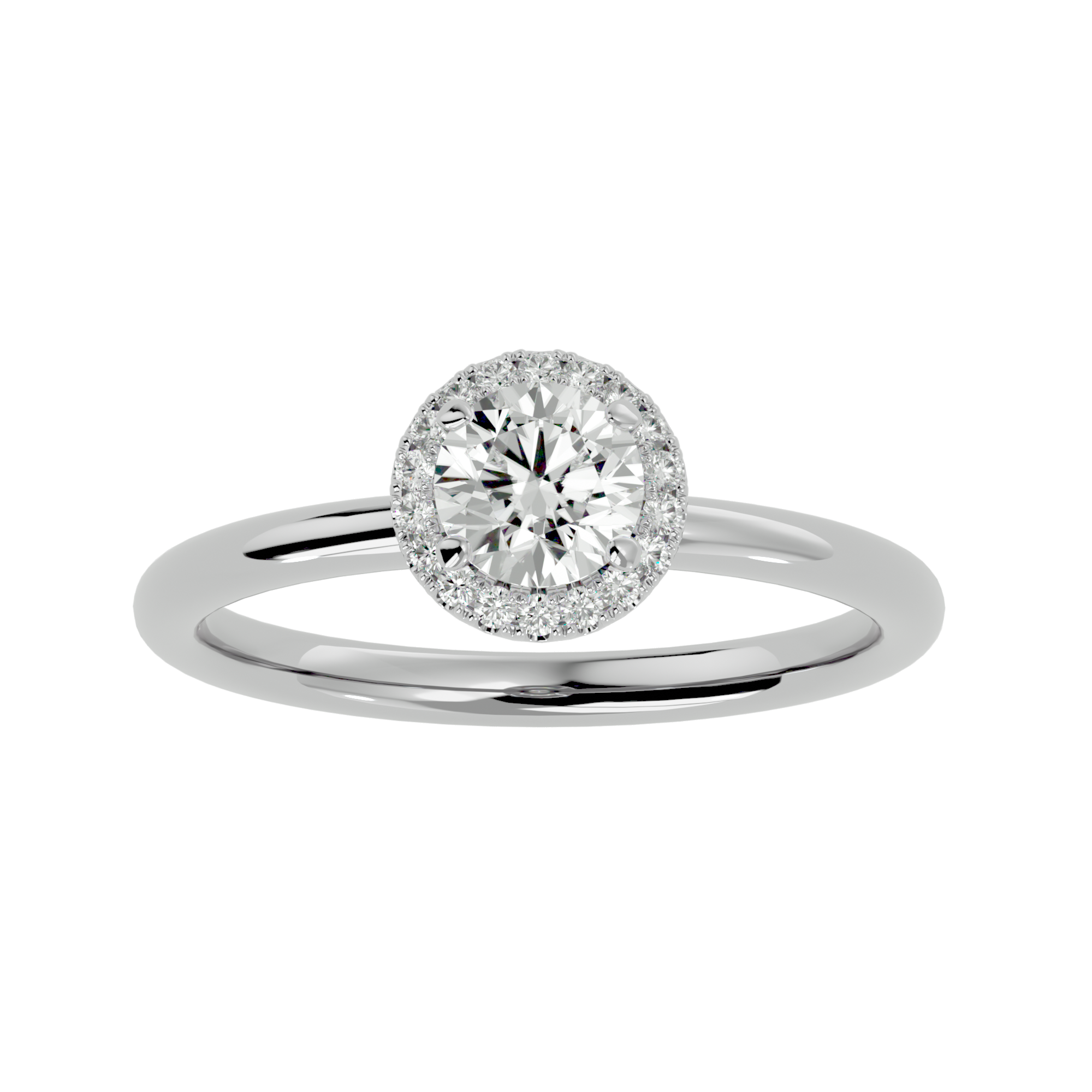 1/2 ctw Oval Lab Grown Diamond Halo Engagement Ring