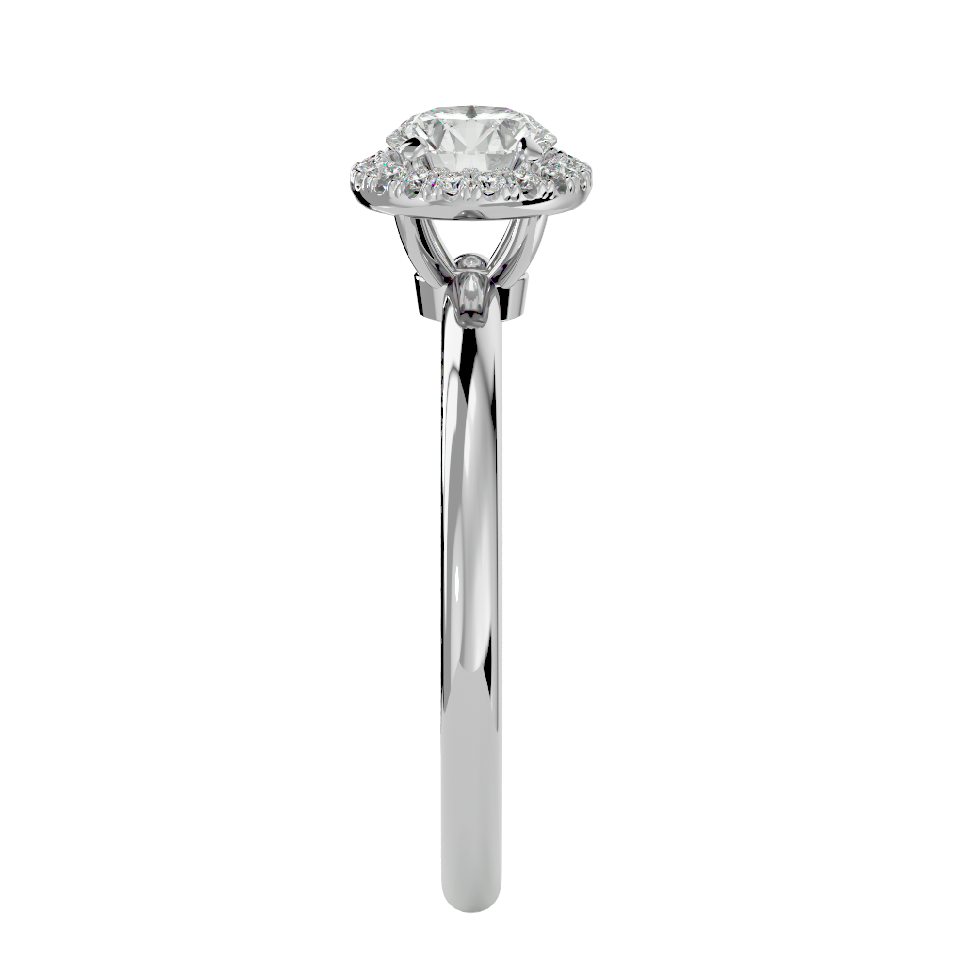 1/2 ctw Oval Lab Grown Diamond Halo Engagement Ring