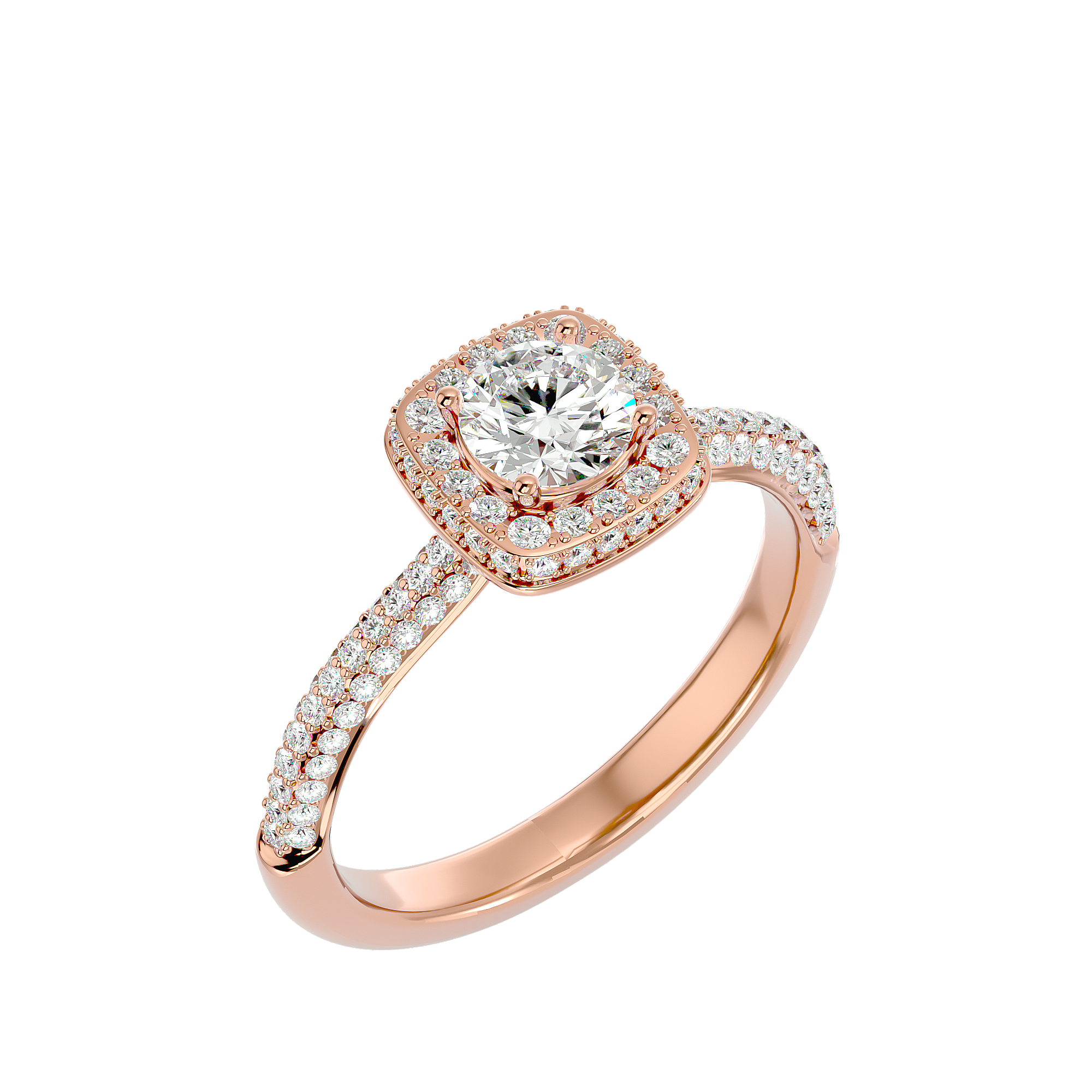 1 1/4 ctw Round Lab Grown Diamond Halo Engagement Ring