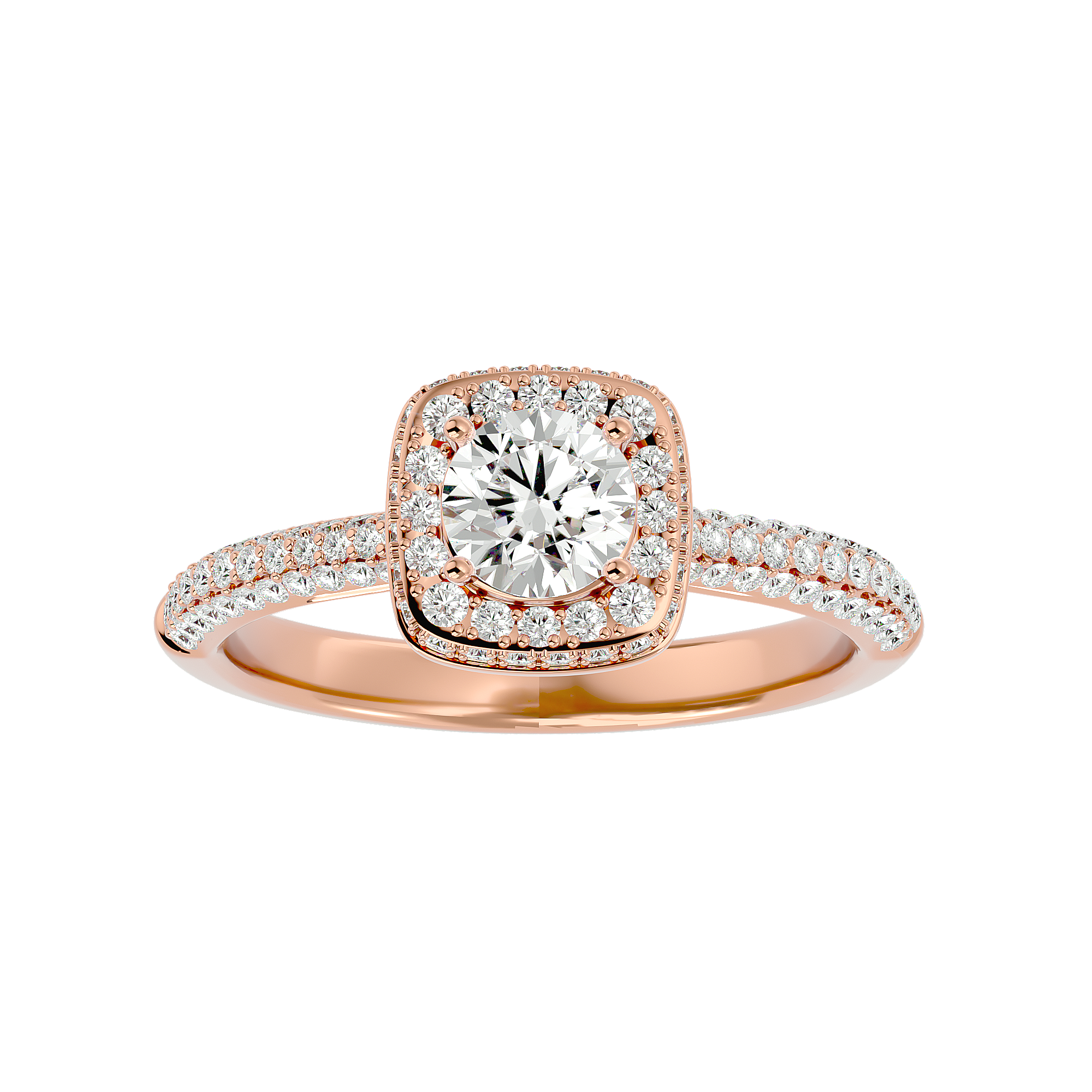 1 1/4 ctw Round Lab Grown Diamond Halo Engagement Ring