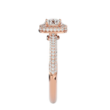 1 1/4 ctw Round Lab Grown Diamond Halo Engagement Ring