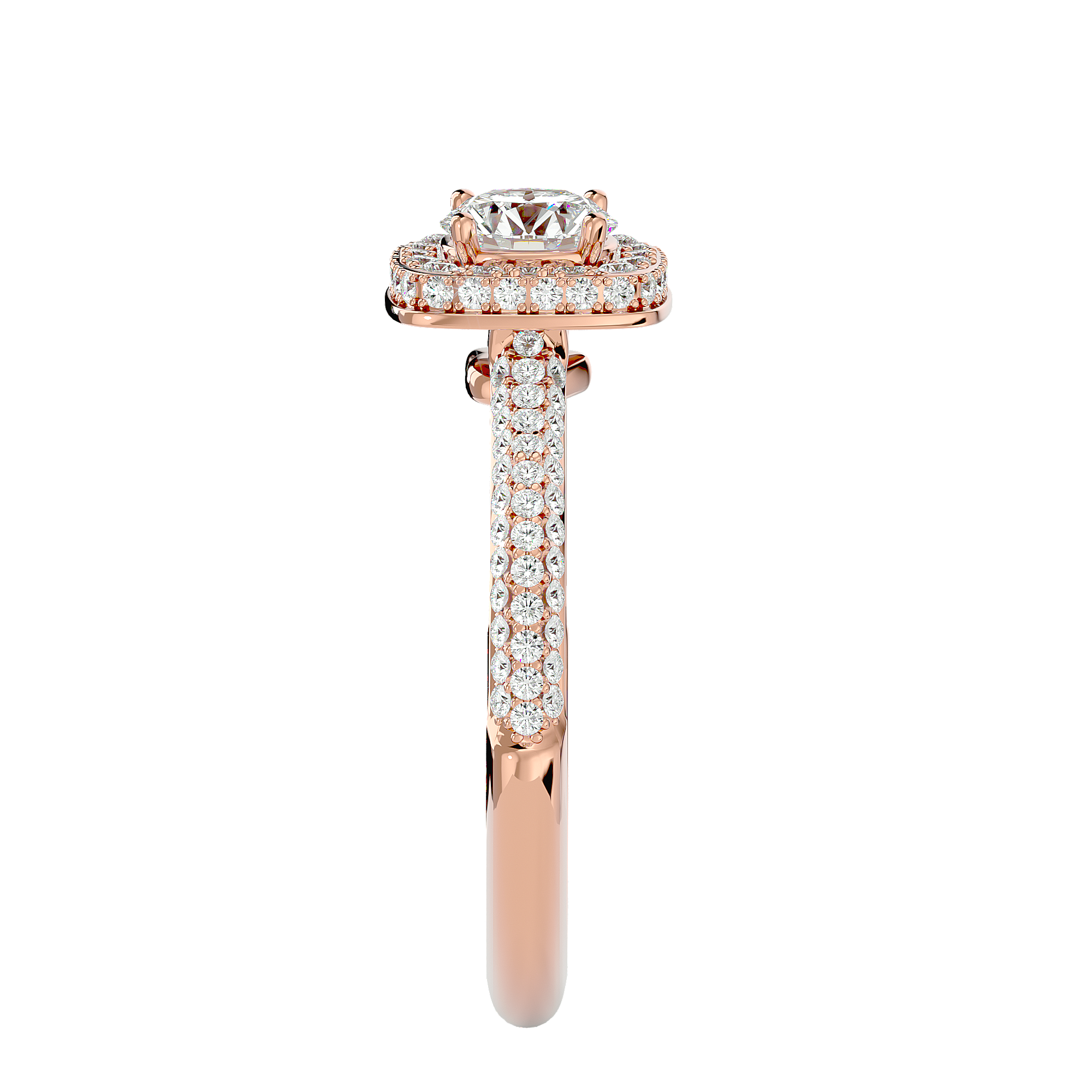 1 1/4 ctw Round Lab Grown Diamond Halo Engagement Ring