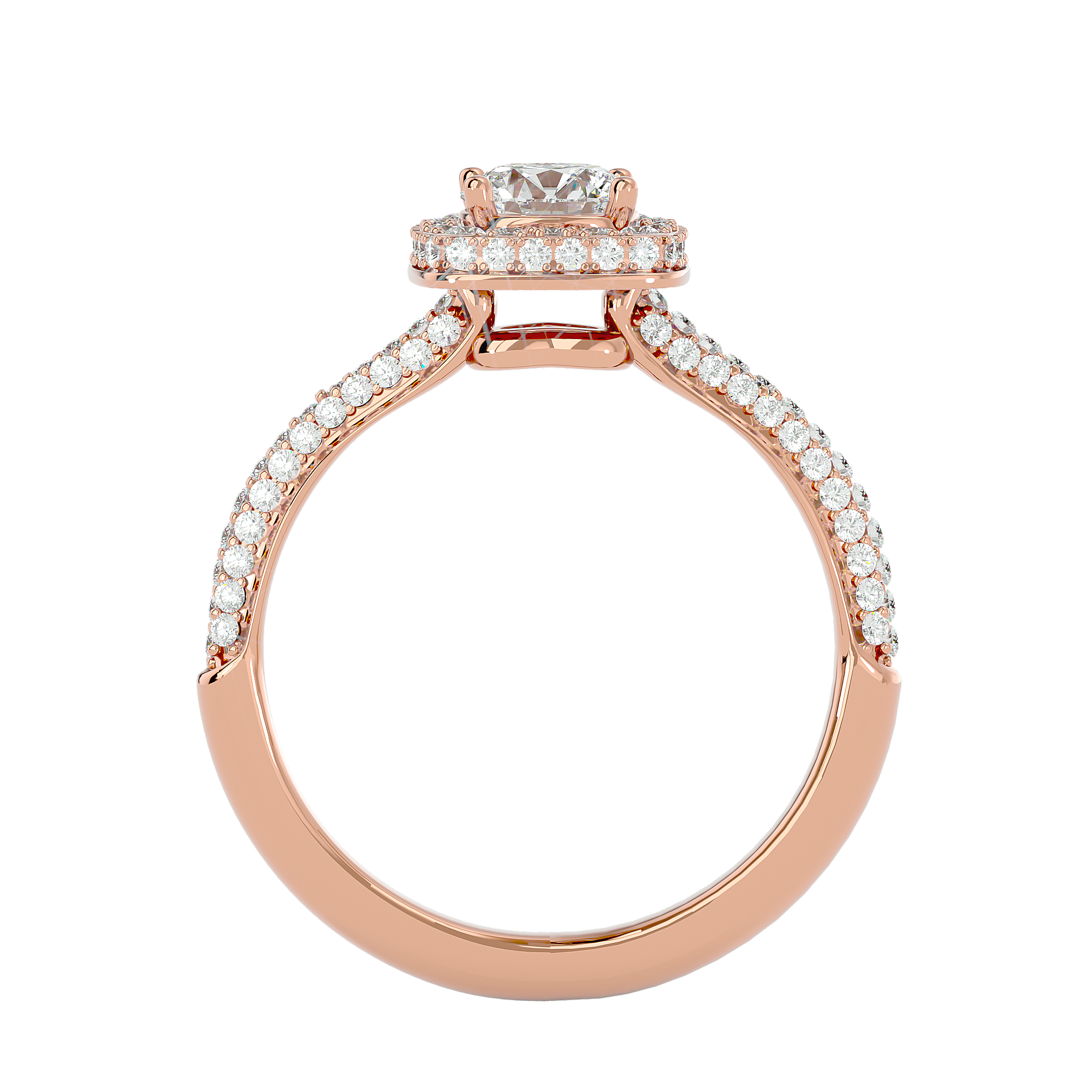 1 1/4 ctw Round Lab Grown Diamond Halo Engagement Ring