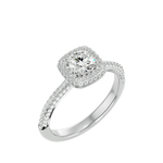 1 1/4 ctw Round Lab Grown Diamond Halo Engagement Ring