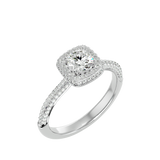 1 1/4 ctw Round Lab Grown Diamond Halo Engagement Ring