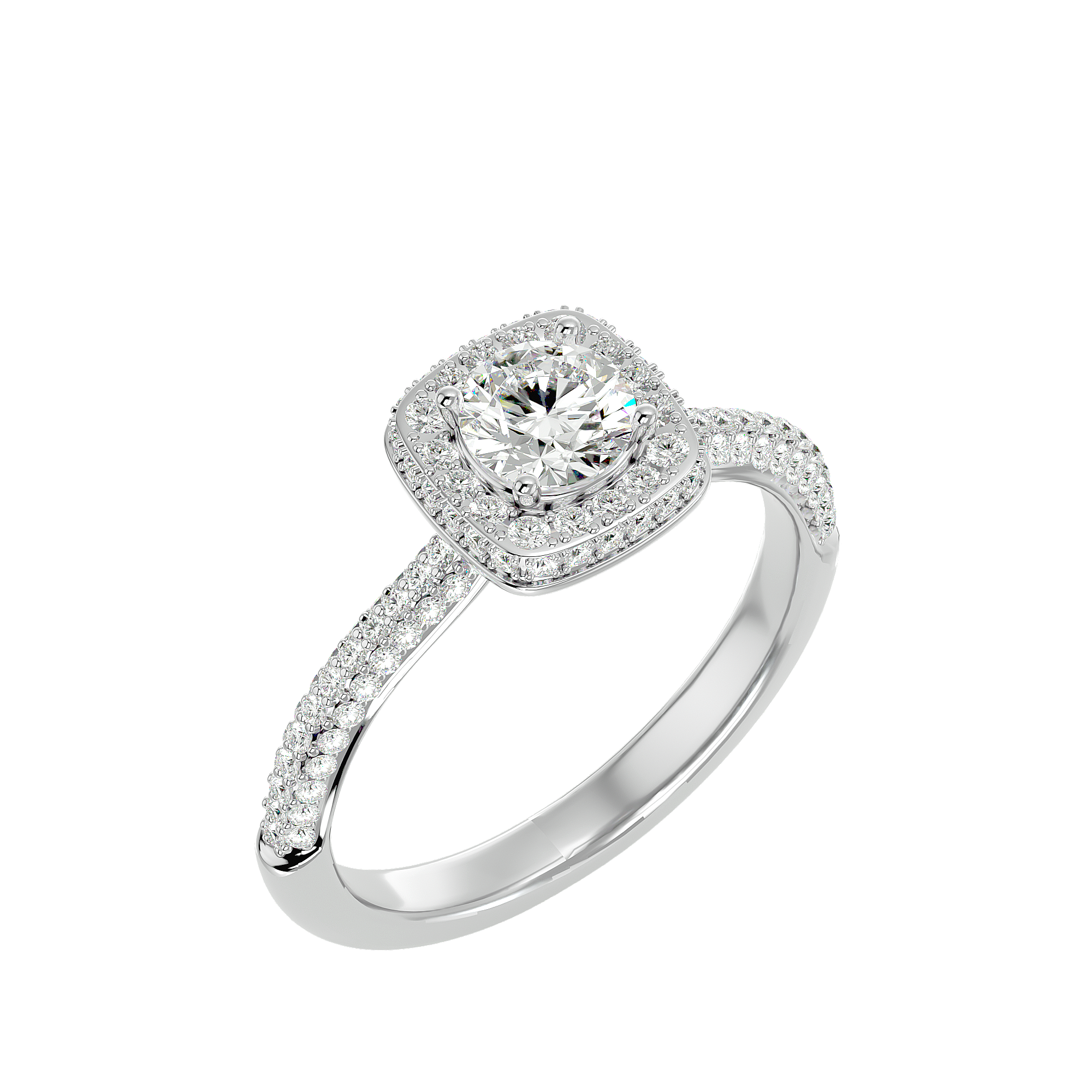1 1/4 ctw Round Lab Grown Diamond Halo Engagement Ring