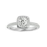 1 1/4 ctw Round Lab Grown Diamond Halo Engagement Ring