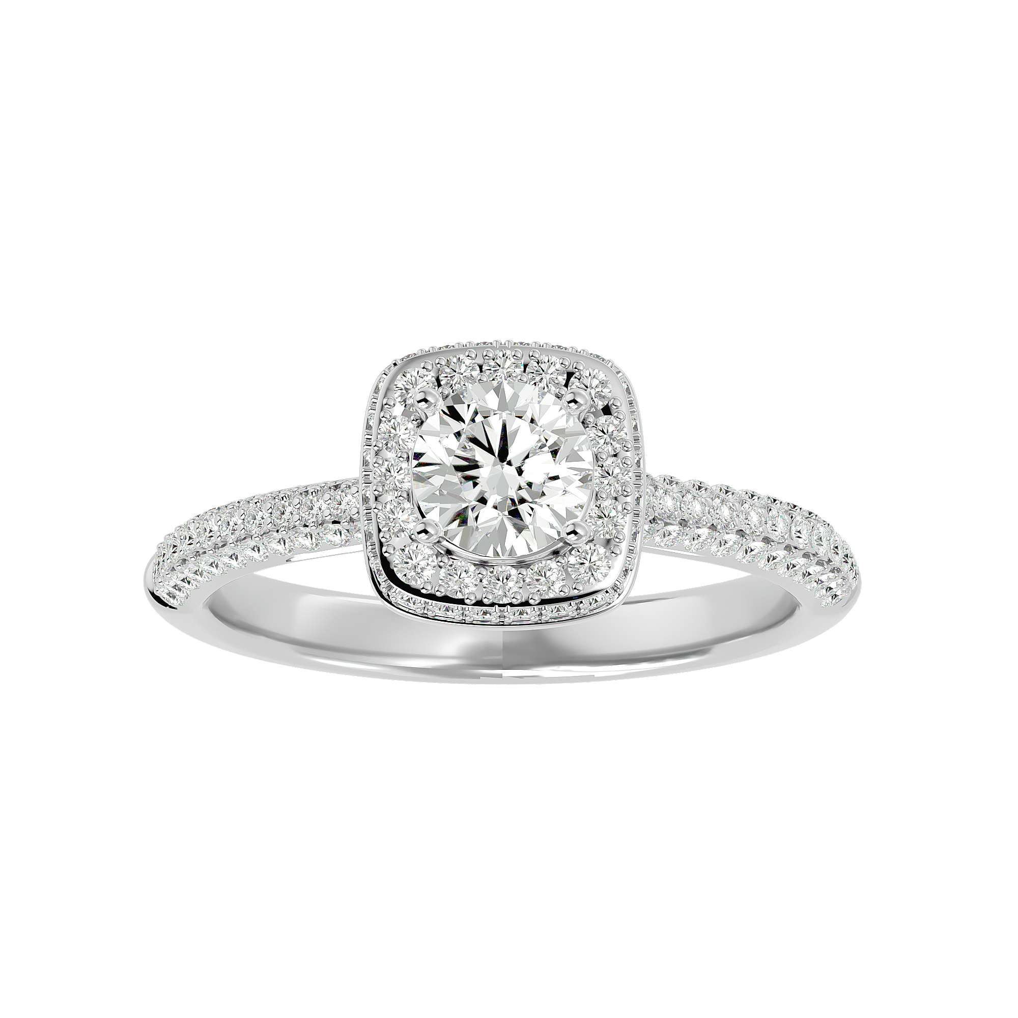 1 1/4 ctw Round Lab Grown Diamond Halo Engagement Ring