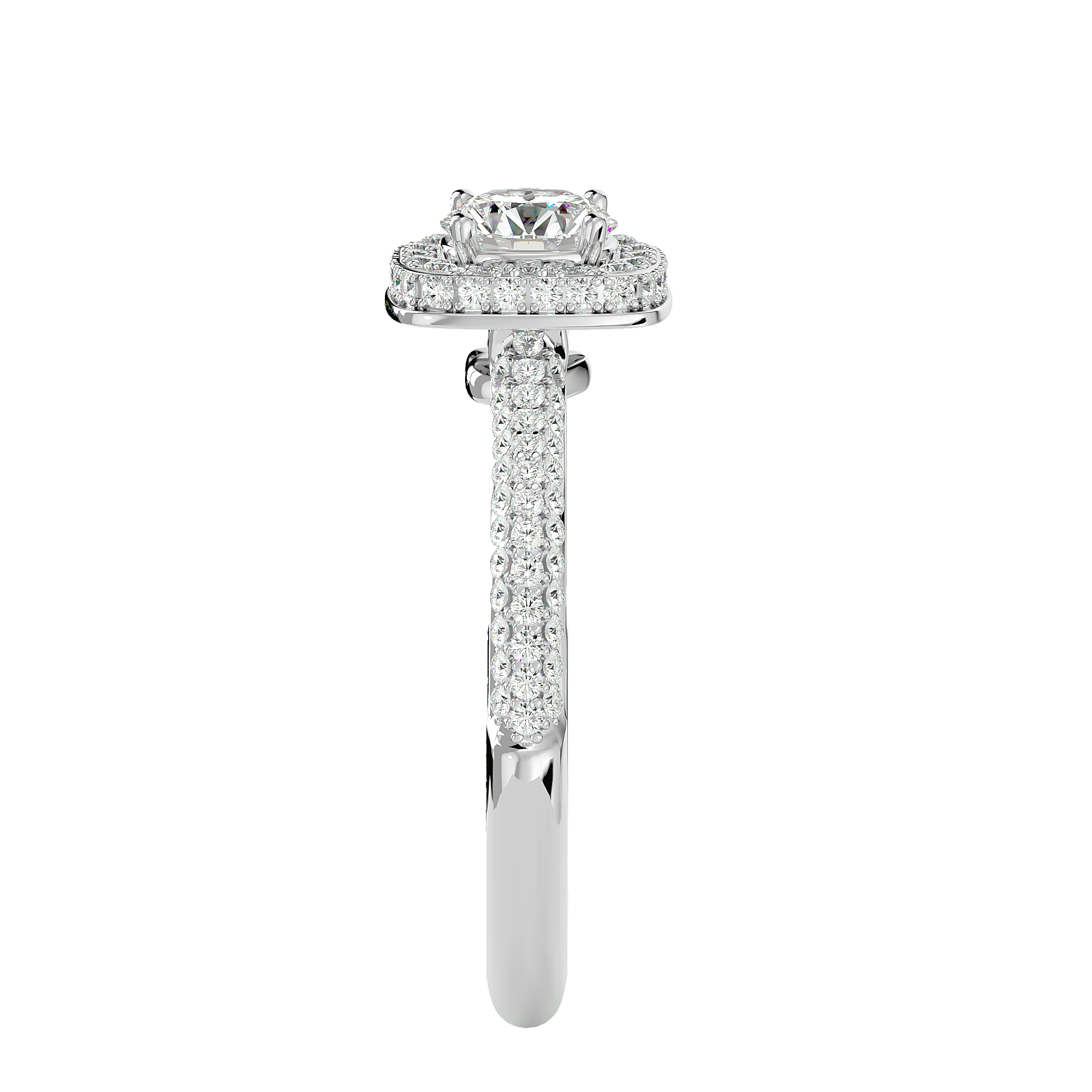 1 1/4 ctw Round Lab Grown Diamond Halo Engagement Ring