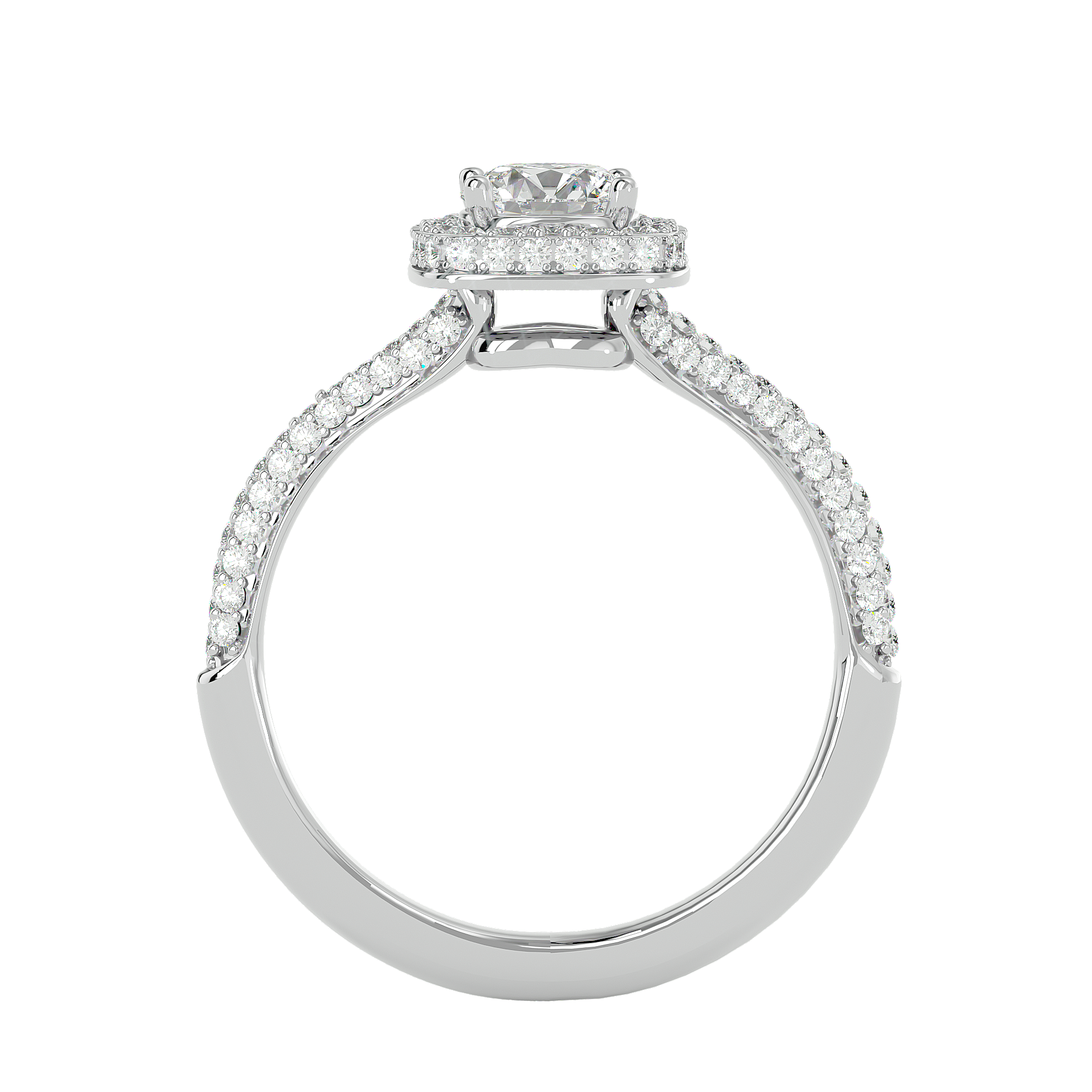1 1/4 ctw Round Lab Grown Diamond Halo Engagement Ring