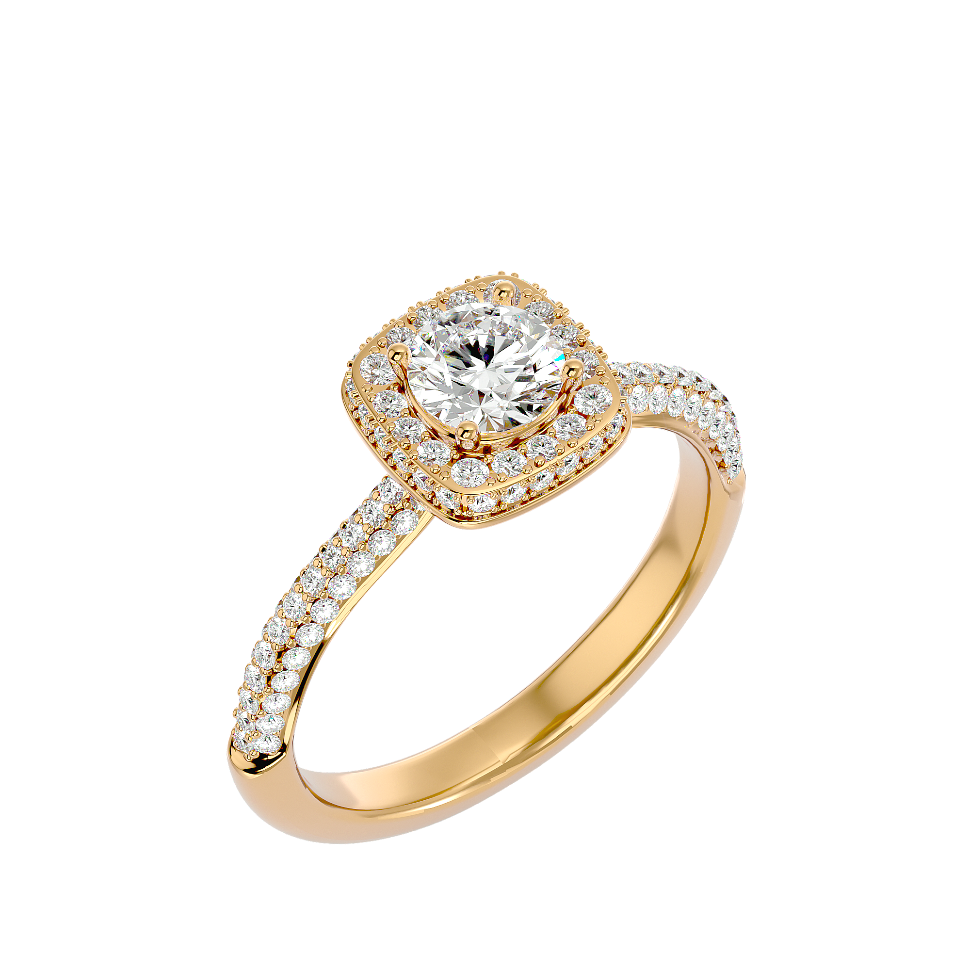 1 1/4 ctw Round Lab Grown Diamond Halo Engagement Ring