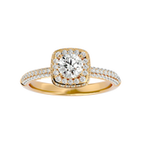 1 1/4 ctw Round Lab Grown Diamond Halo Engagement Ring