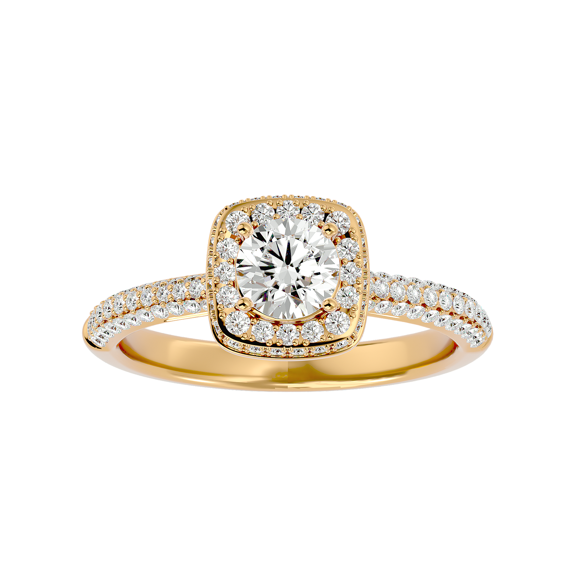 1 1/4 ctw Round Lab Grown Diamond Halo Engagement Ring
