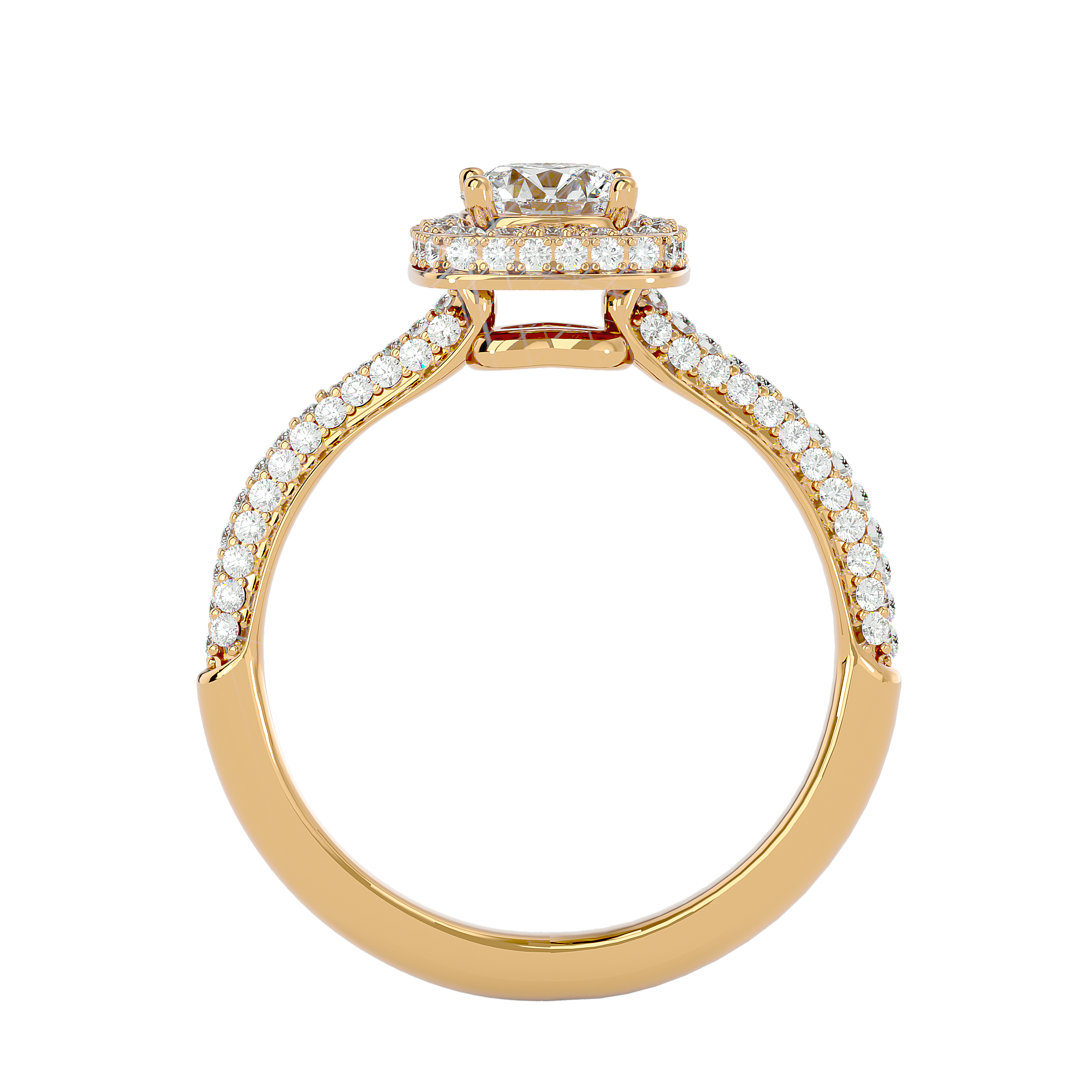 1 1/4 ctw Round Lab Grown Diamond Halo Engagement Ring