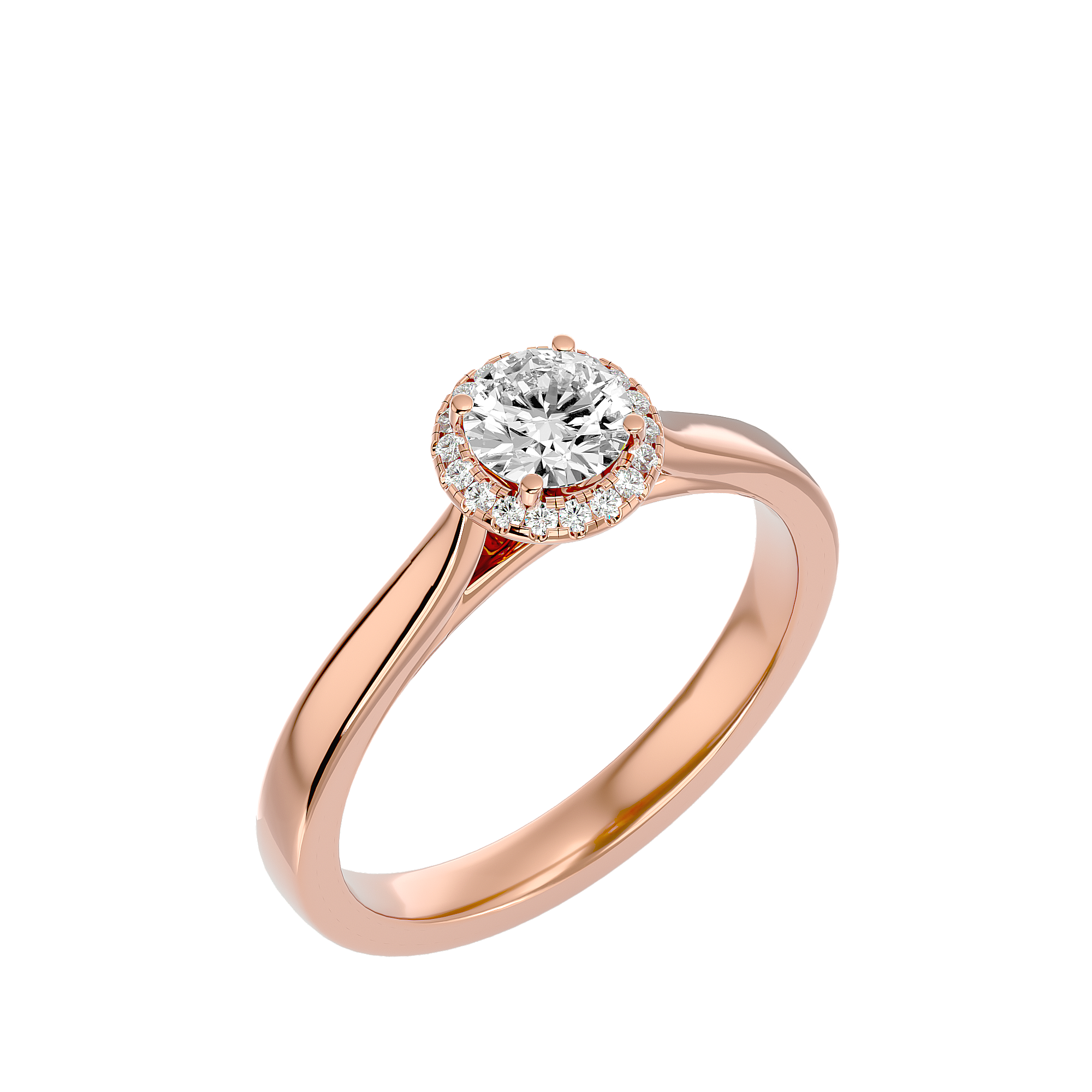 5/8 ctw Round Lab Grown Diamond Halo Engagement Ring
