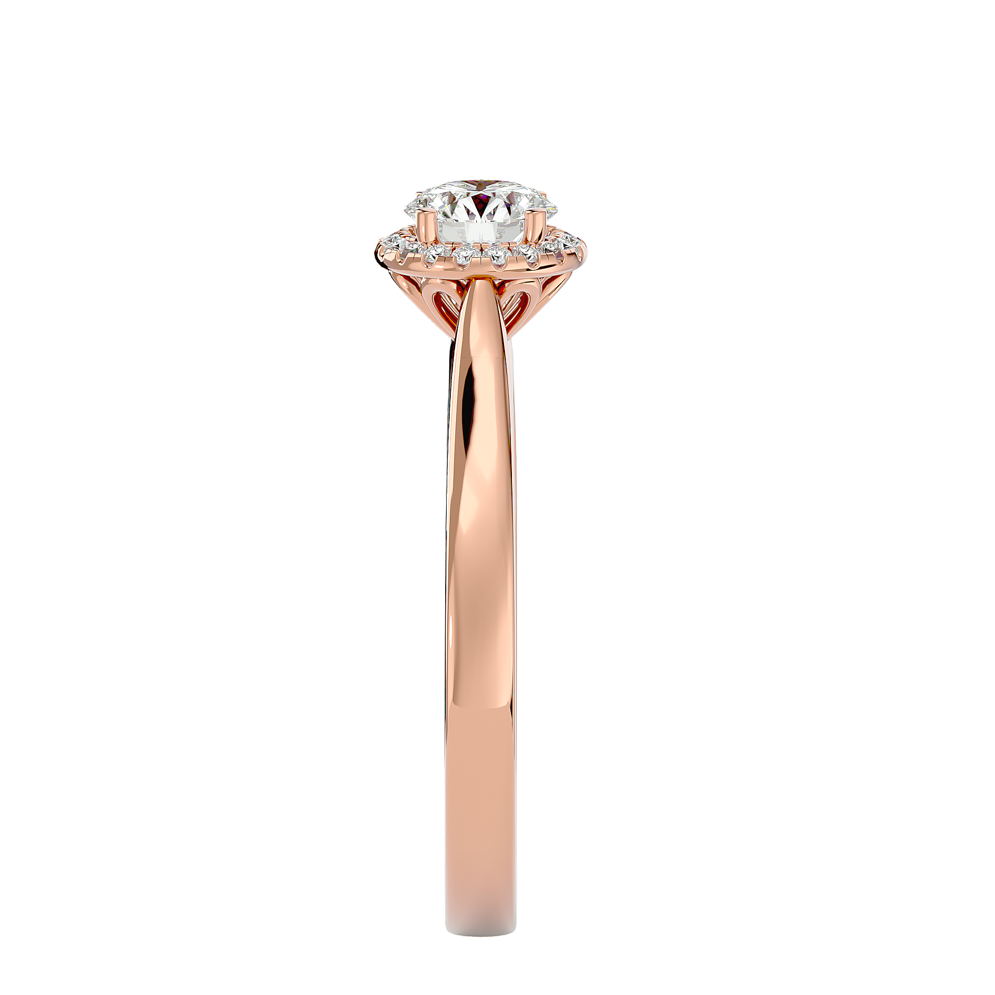 5/8 ctw Round Lab Grown Diamond Halo Engagement Ring