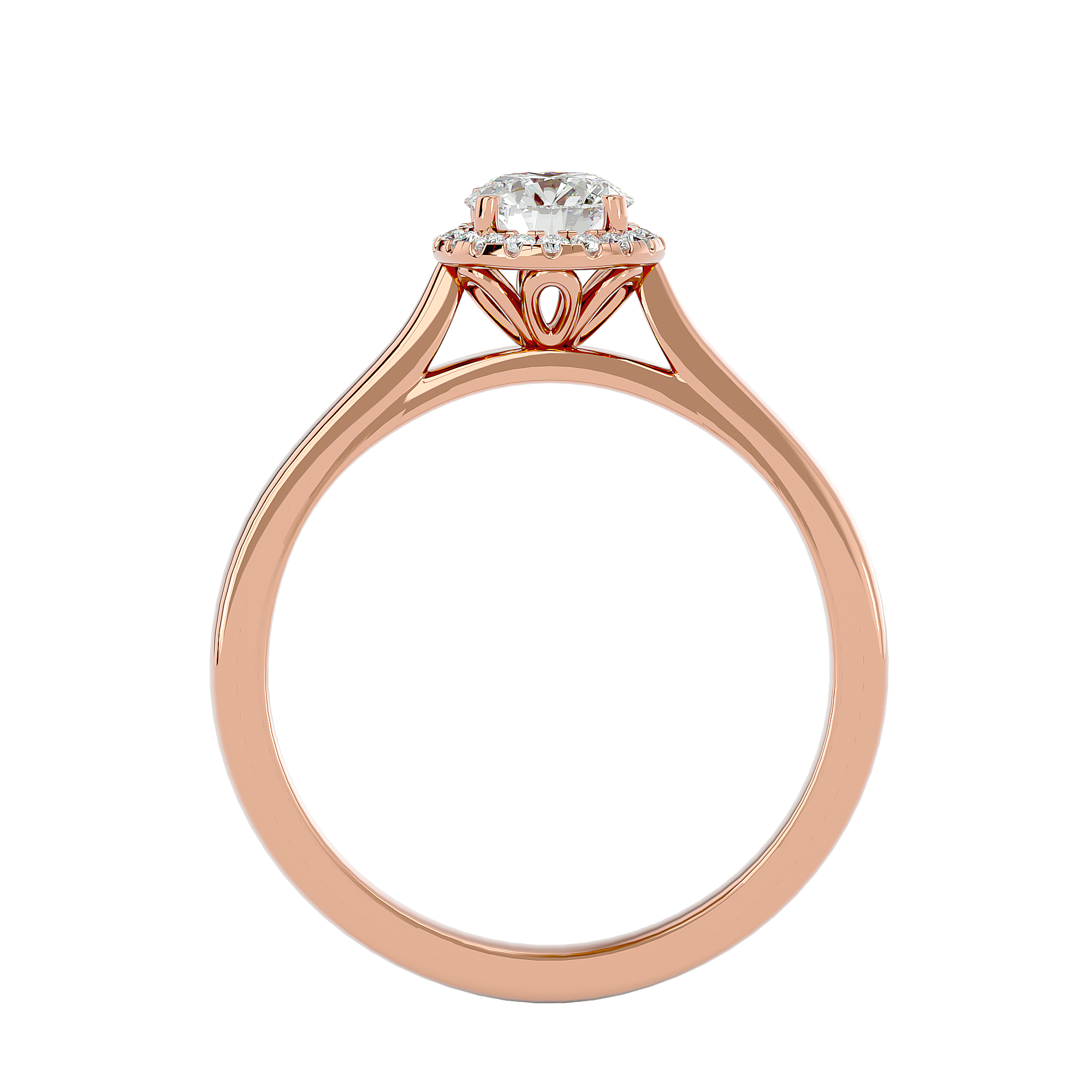 5/8 ctw Round Lab Grown Diamond Halo Engagement Ring