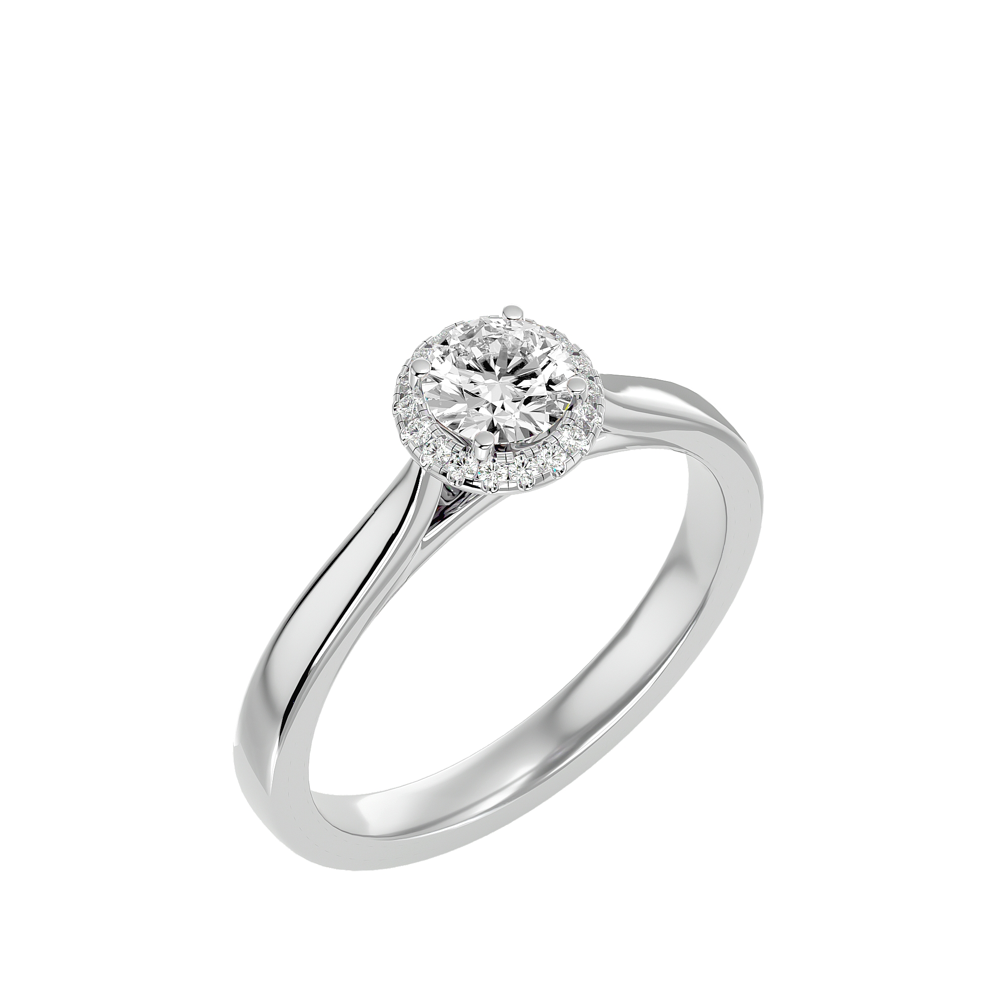 5/8 ctw Round Lab Grown Diamond Halo Engagement Ring
