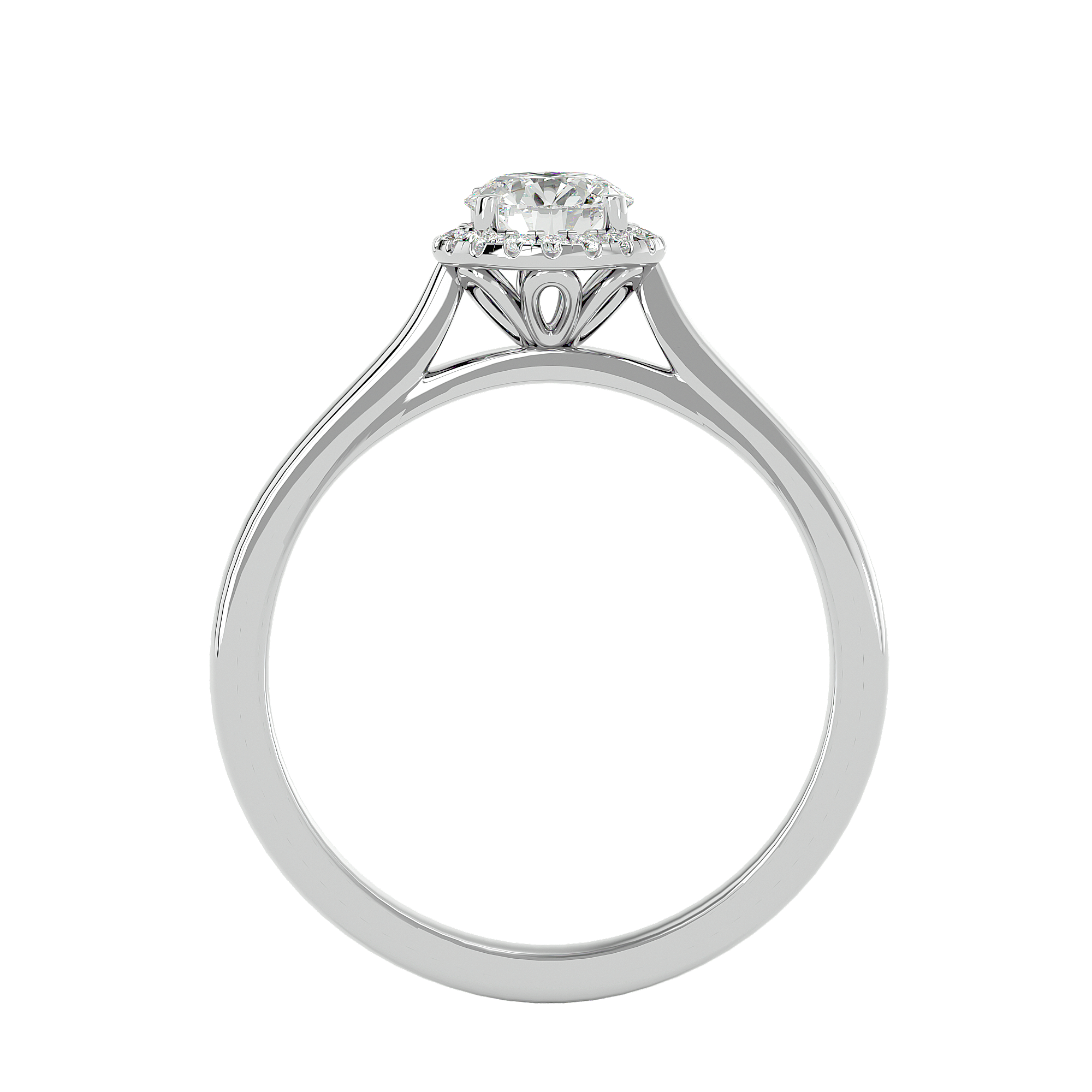 5/8 ctw Round Lab Grown Diamond Halo Engagement Ring