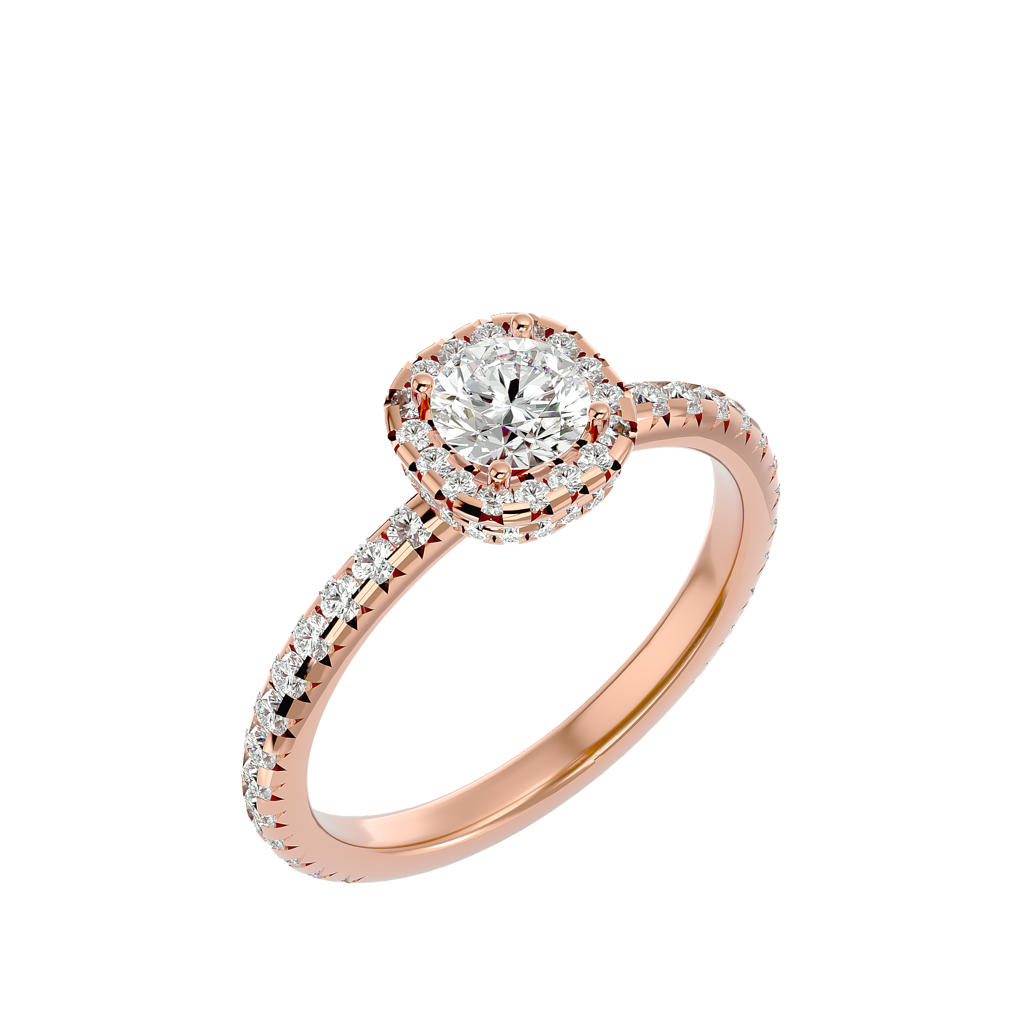 1 3/8 ctw Round Lab Grown Diamond Halo Engagement Ring