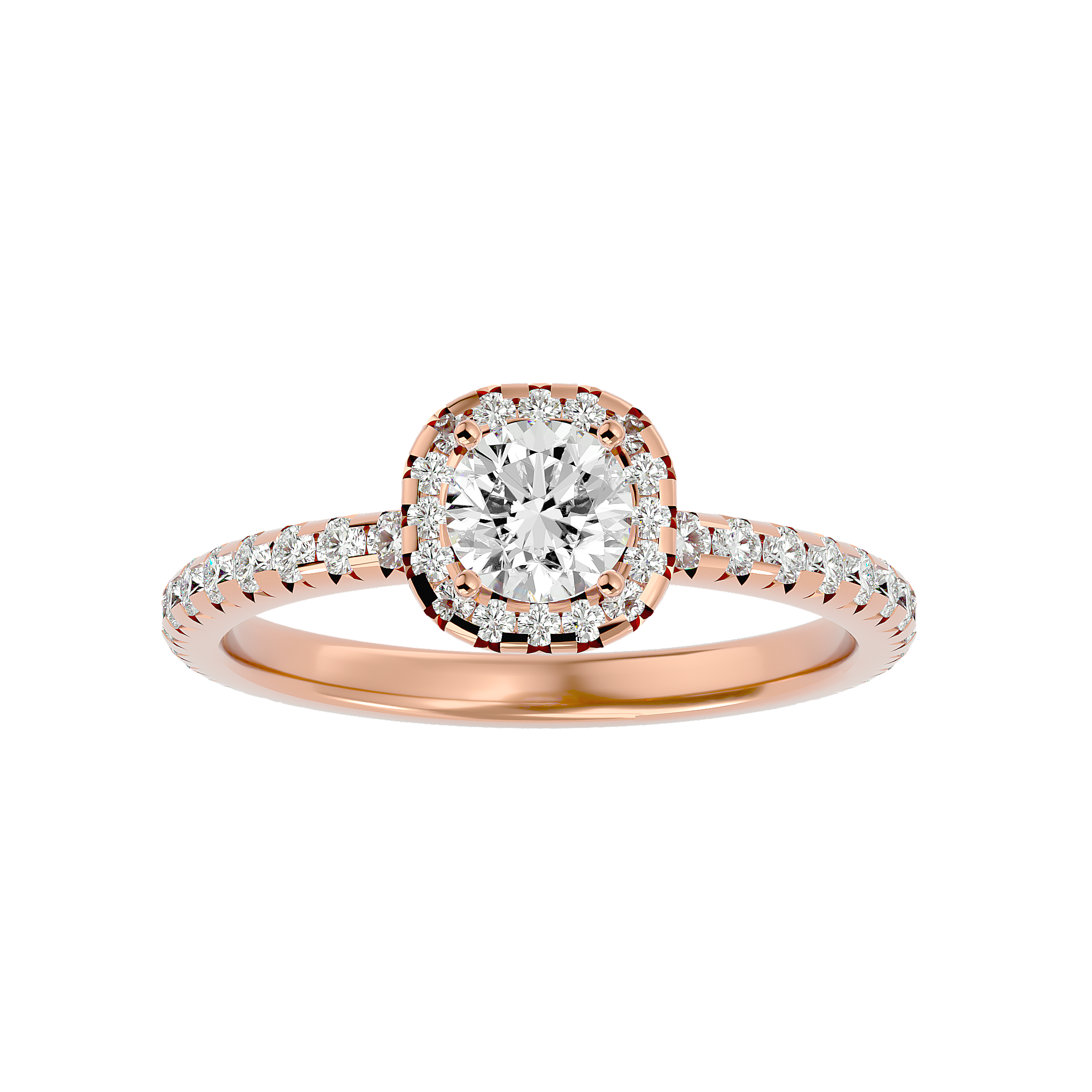 1 3/8 ctw Round Lab Grown Diamond Halo Engagement Ring