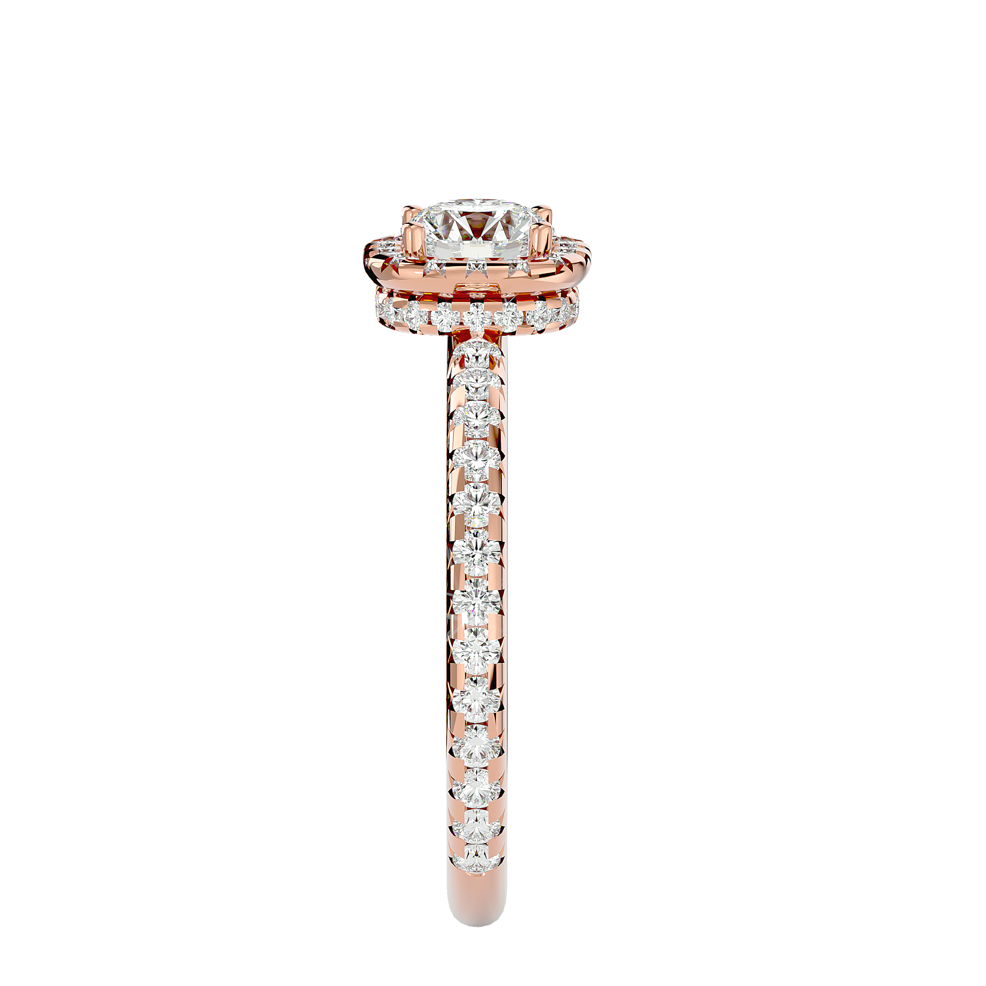 1 3/8 ctw Round Lab Grown Diamond Halo Engagement Ring