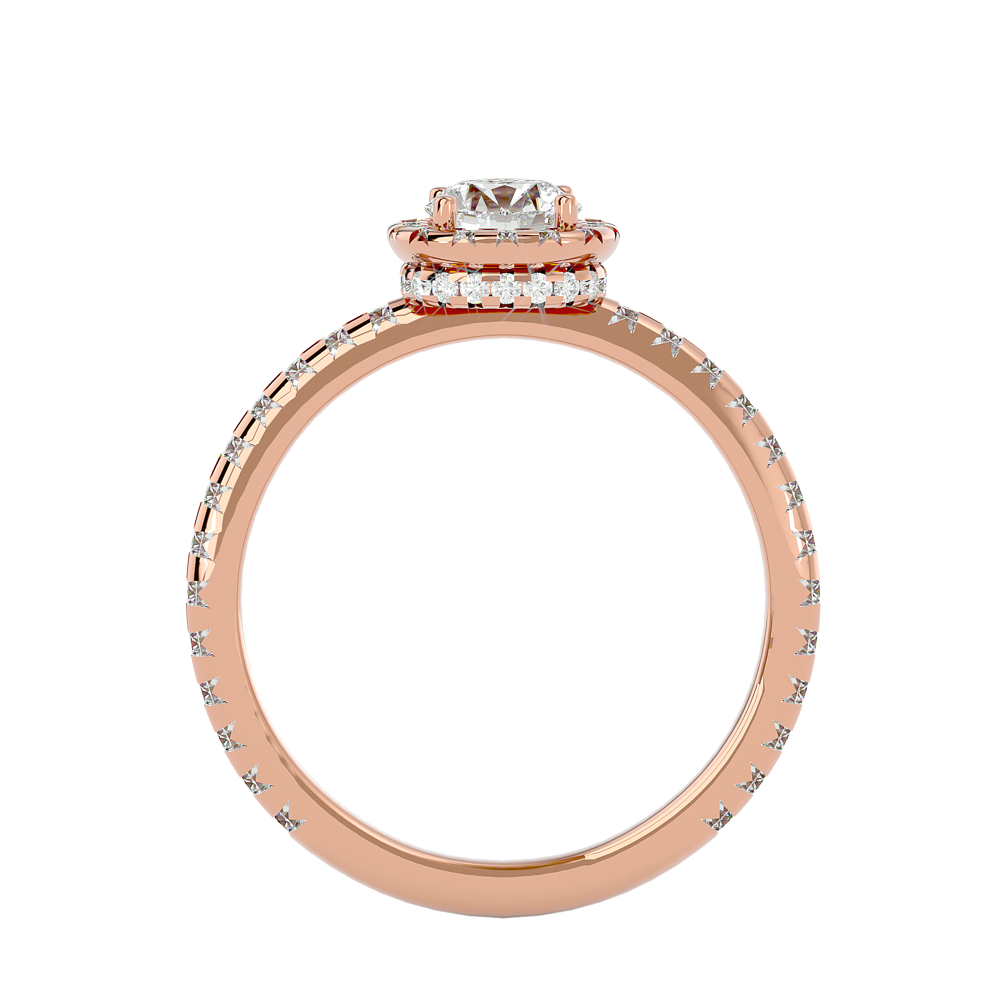 1 3/8 ctw Round Lab Grown Diamond Halo Engagement Ring
