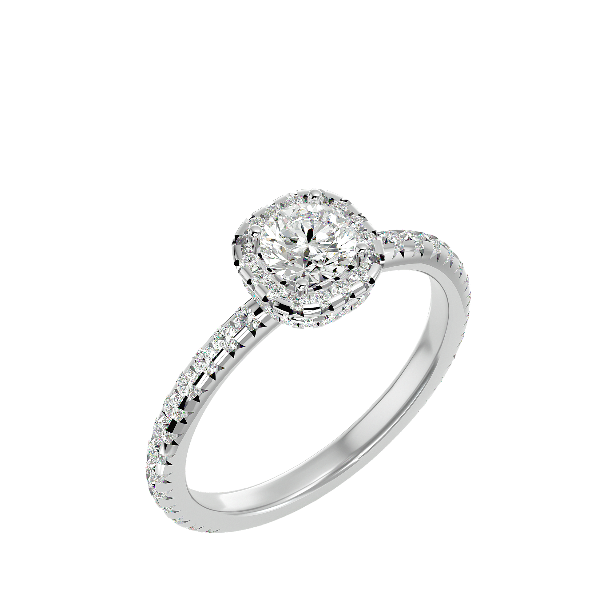 1 3/8 ctw Round Lab Grown Diamond Halo Engagement Ring