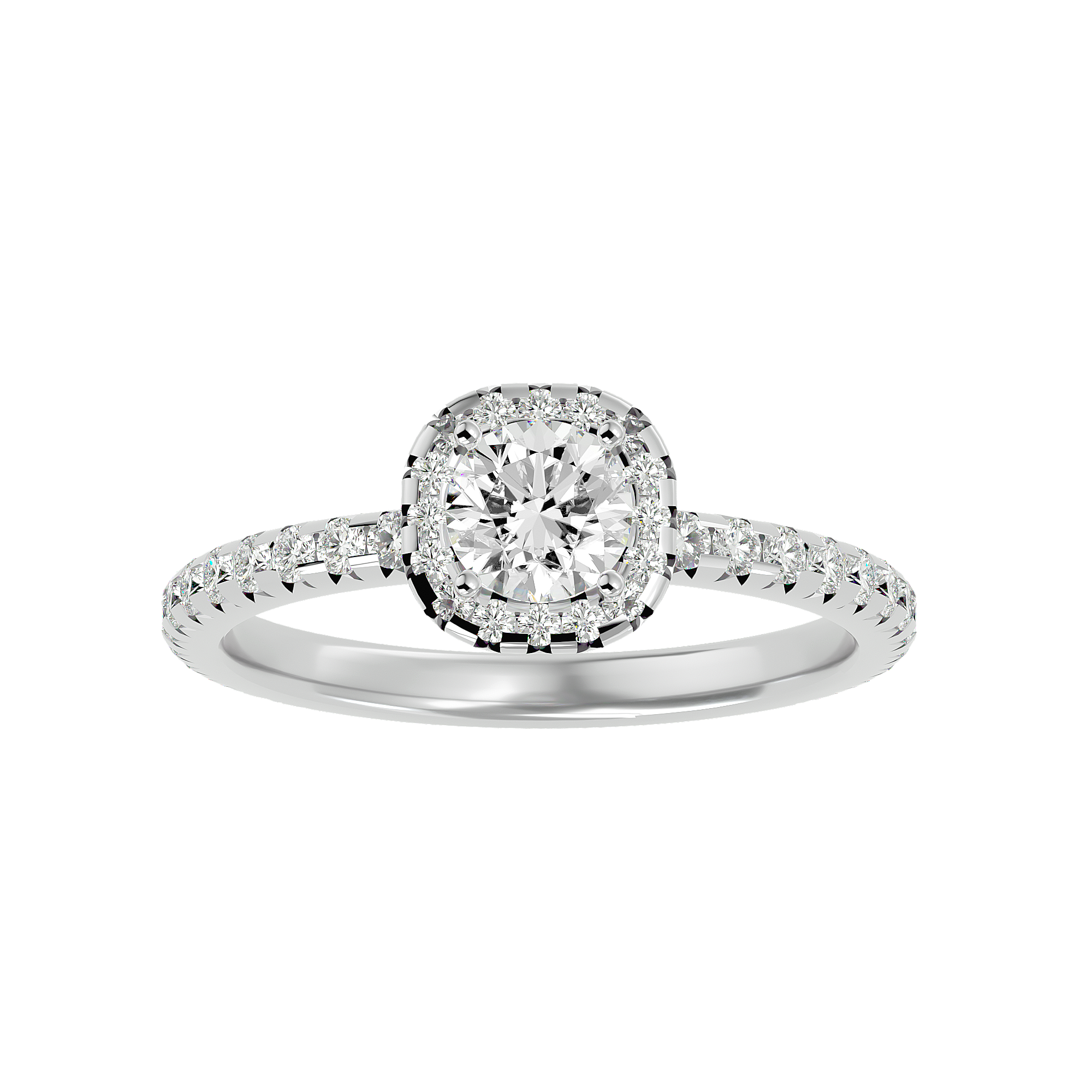 1 3/8 ctw Round Lab Grown Diamond Halo Engagement Ring
