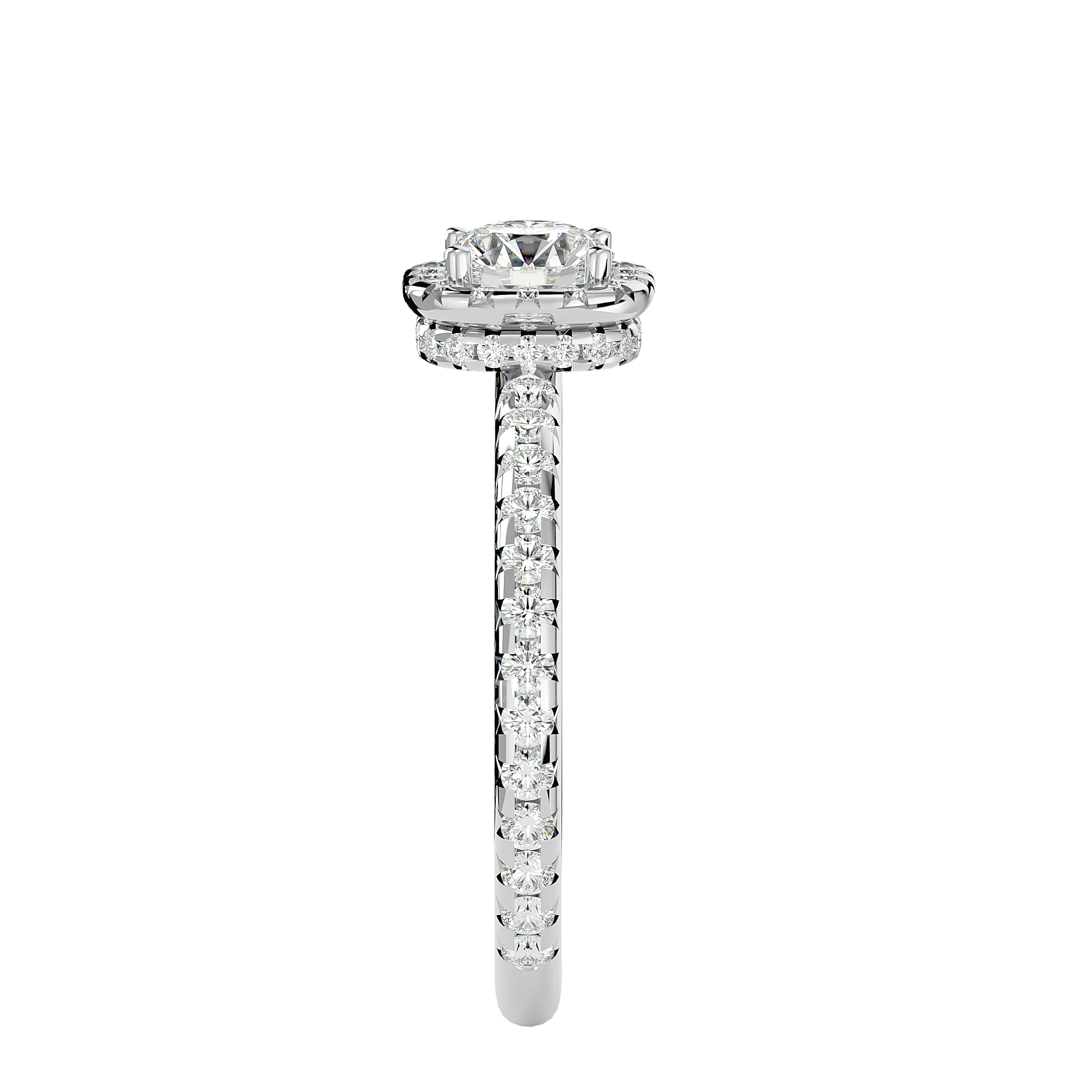 1 3/8 ctw Round Lab Grown Diamond Halo Engagement Ring