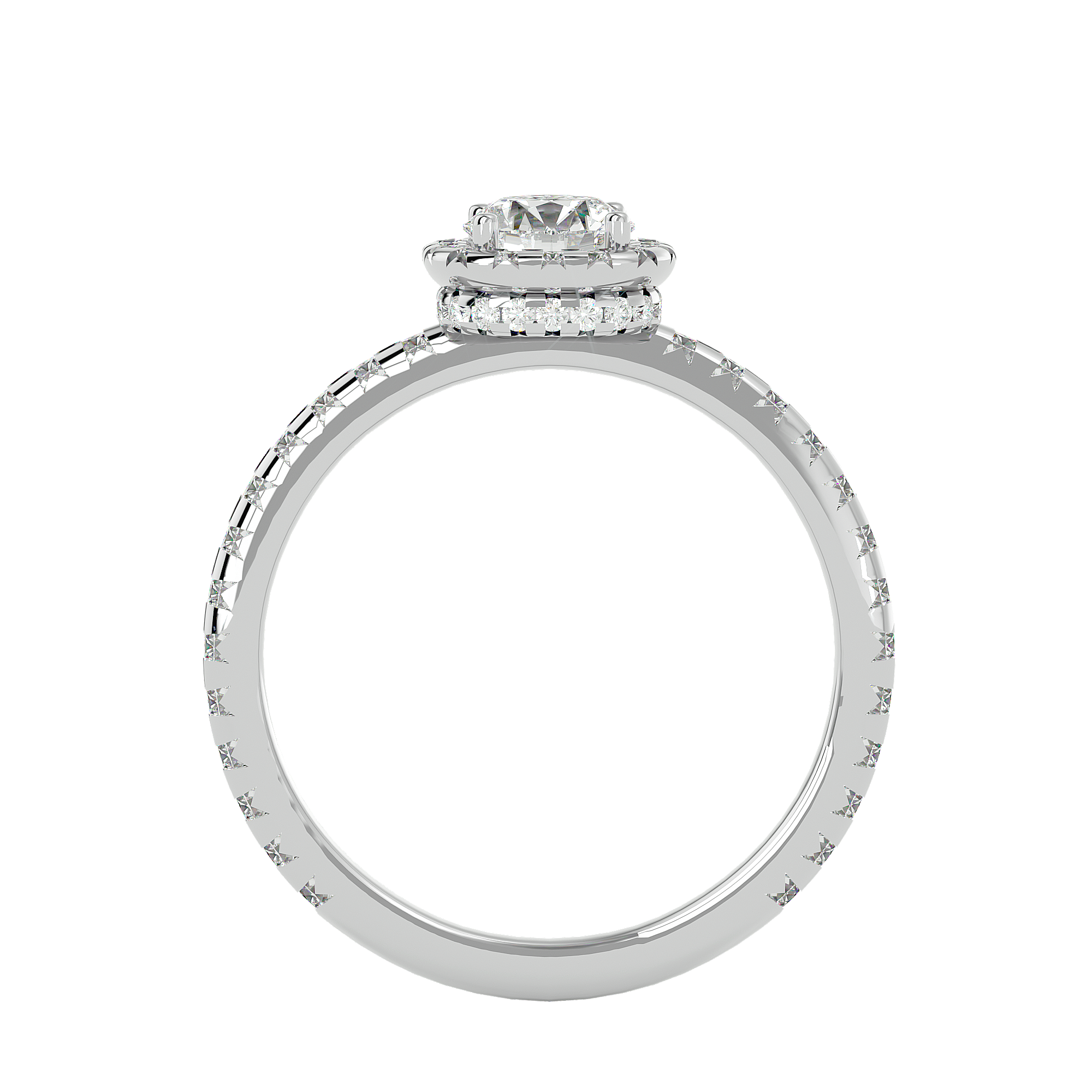 1 3/8 ctw Round Lab Grown Diamond Halo Engagement Ring
