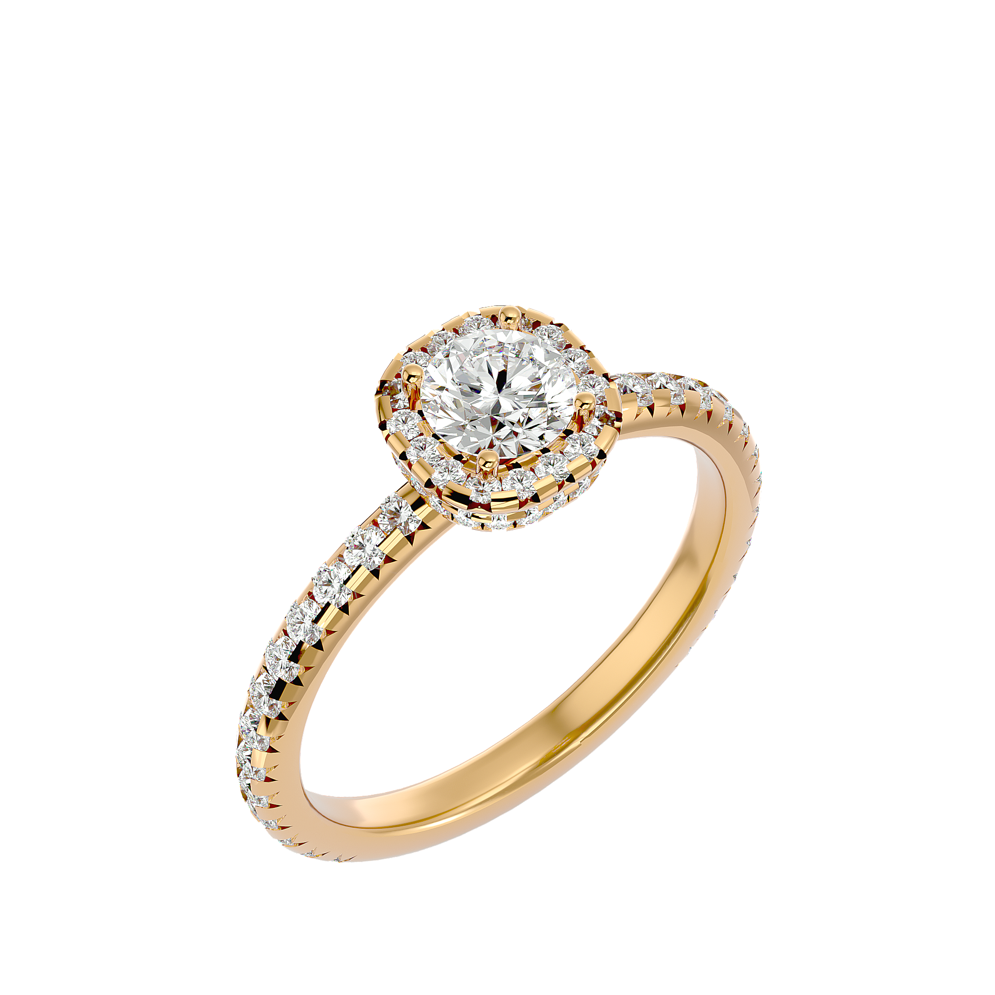 1 3/8 ctw Round Lab Grown Diamond Halo Engagement Ring