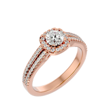 1 ctw Round Lab Grown Diamond Halo Engagement Ring
